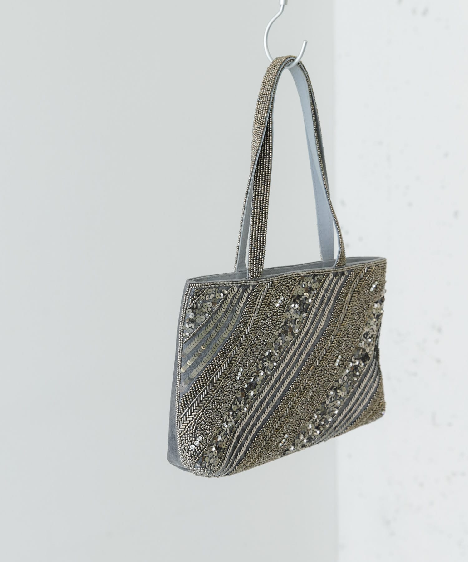 インド刺繍ビーズバッグ GRAY one