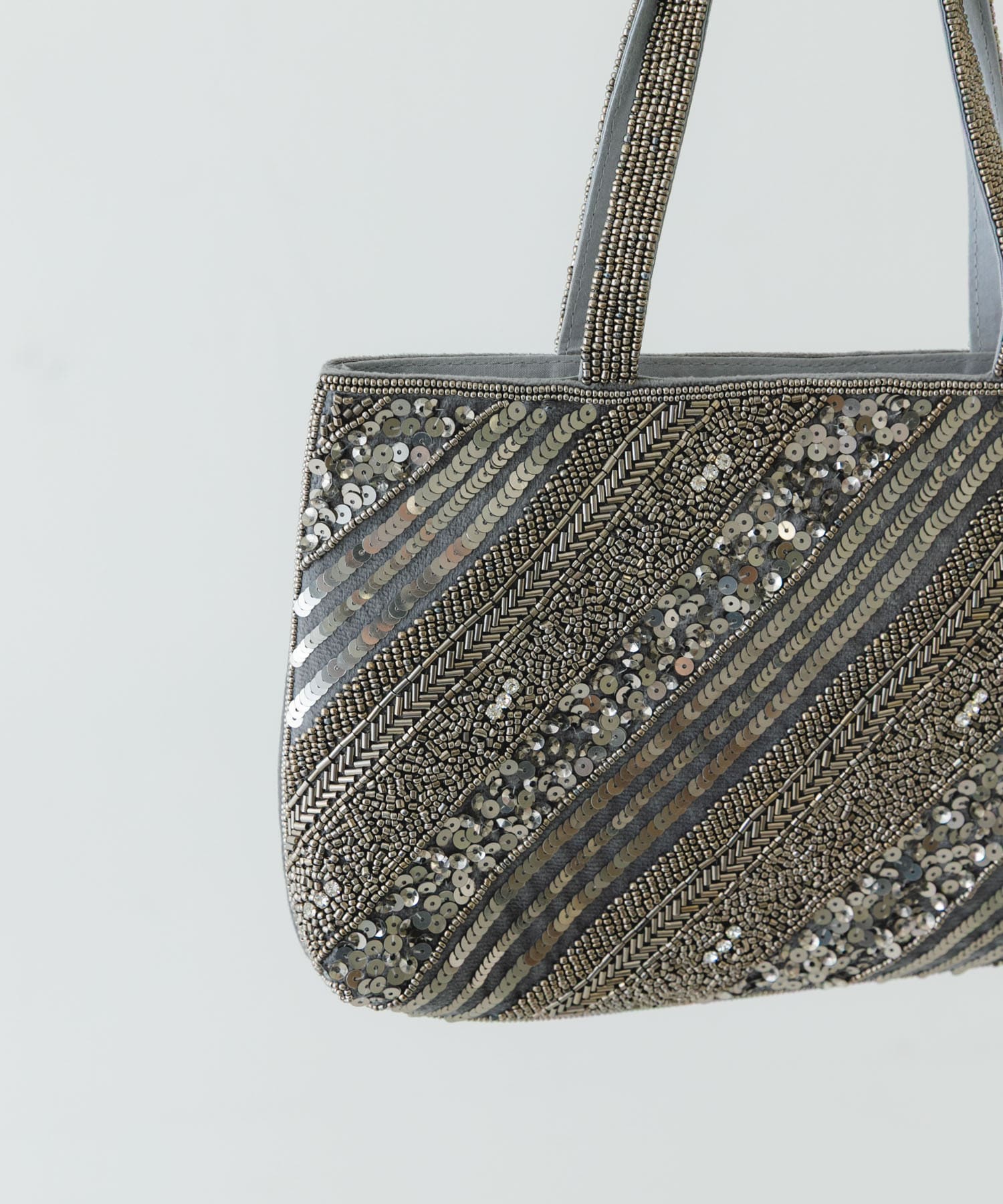 インド刺繍ビーズバッグ GRAY one