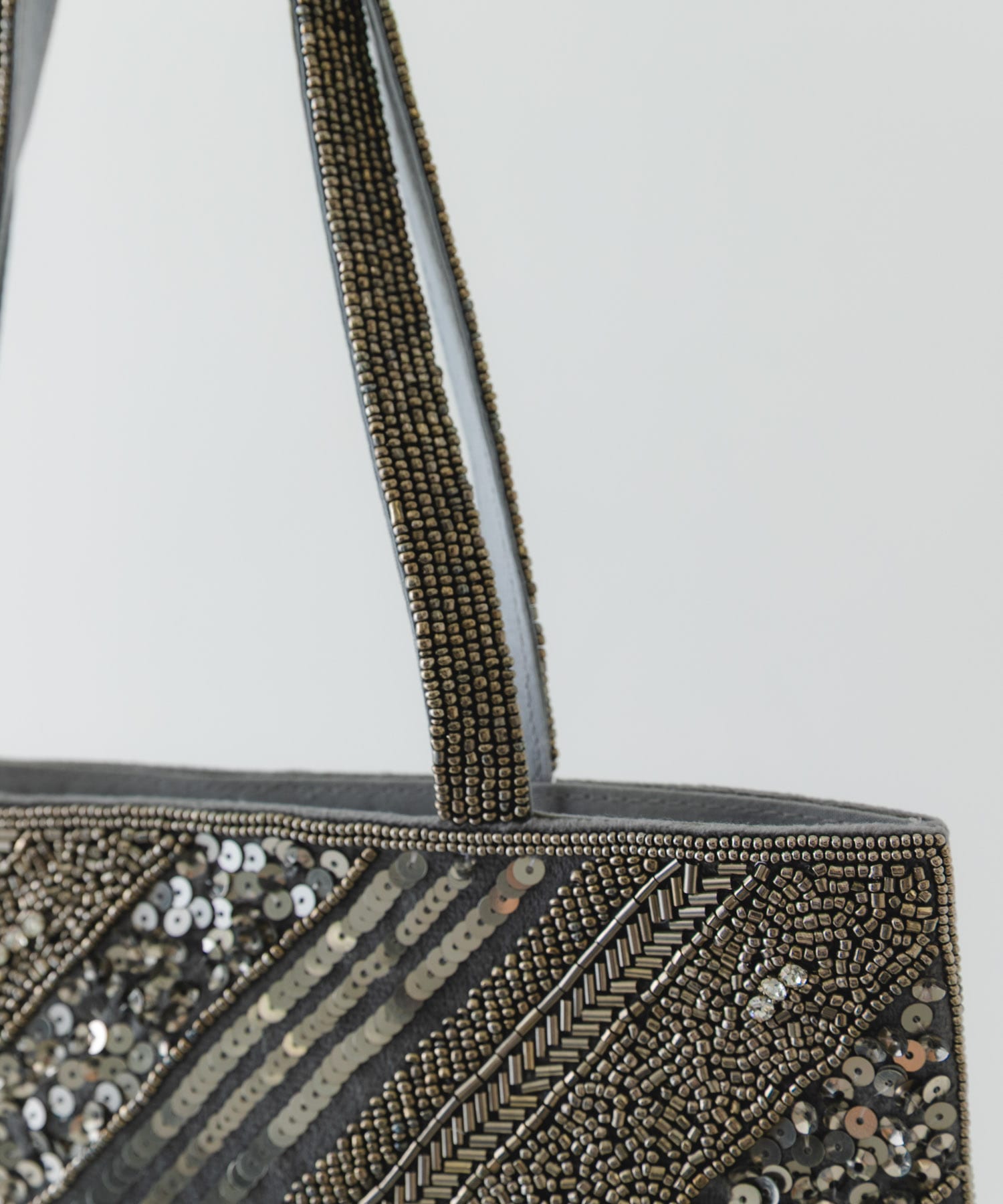 インド刺繍ビーズバッグ GRAY one