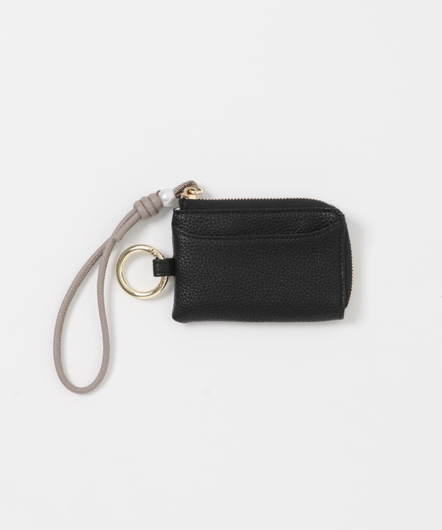 パールストラップウォレットカードケース BLACK one