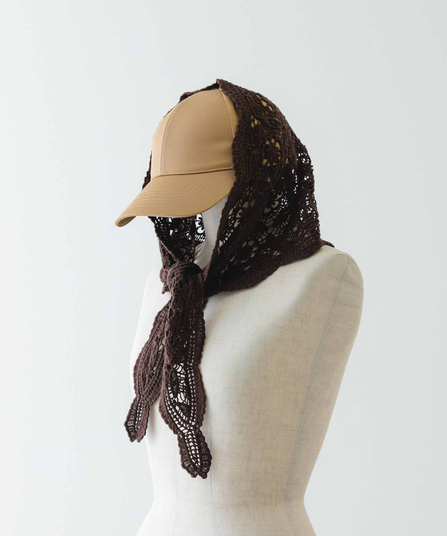 レースニットバブーシュカ DARK BROWN one
