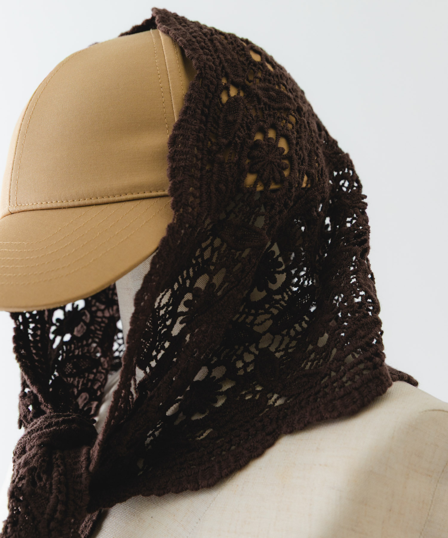 レースニットバブーシュカ DARK BROWN one
