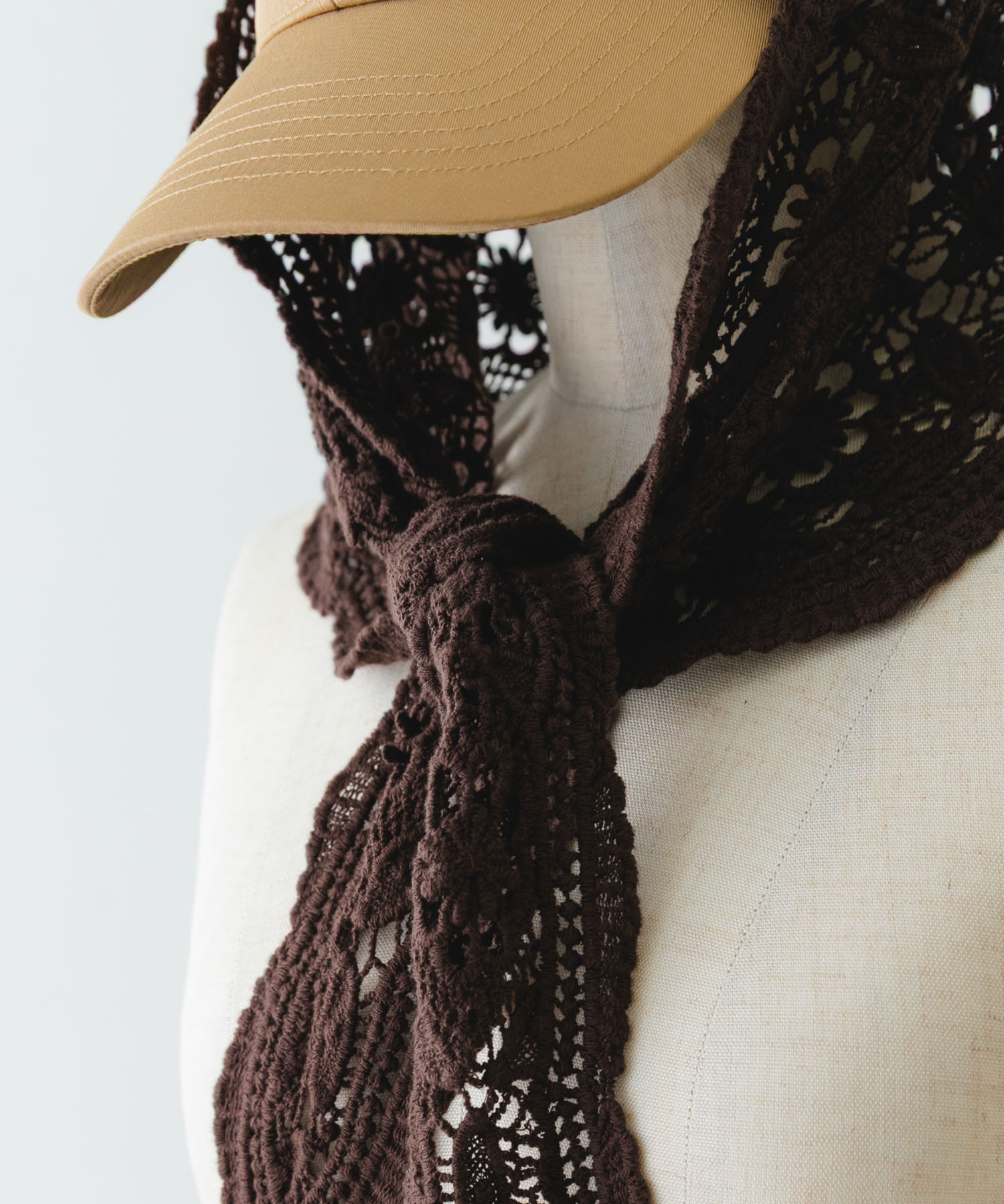 レースニットバブーシュカ DARK BROWN one