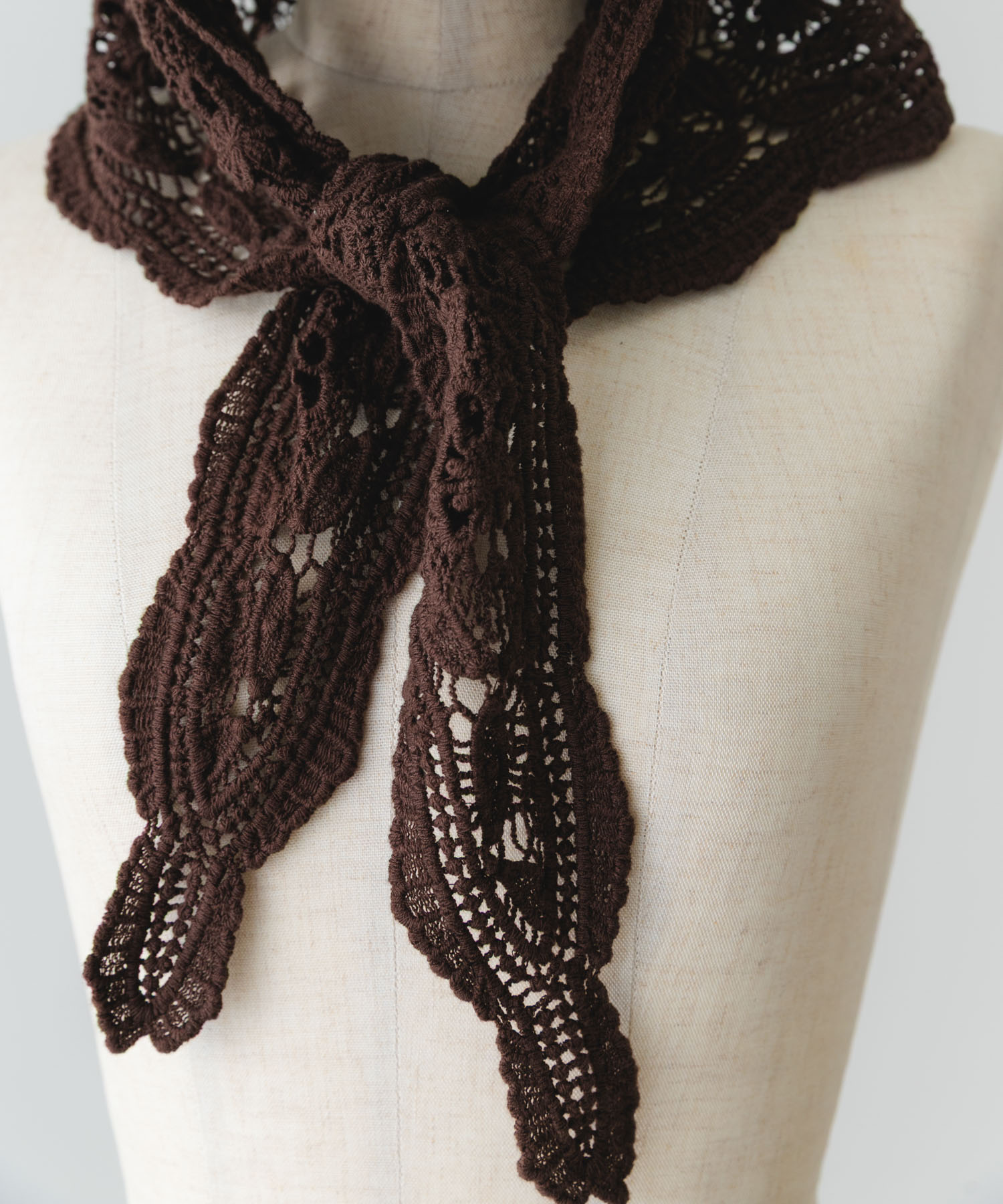 レースニットバブーシュカ DARK BROWN one