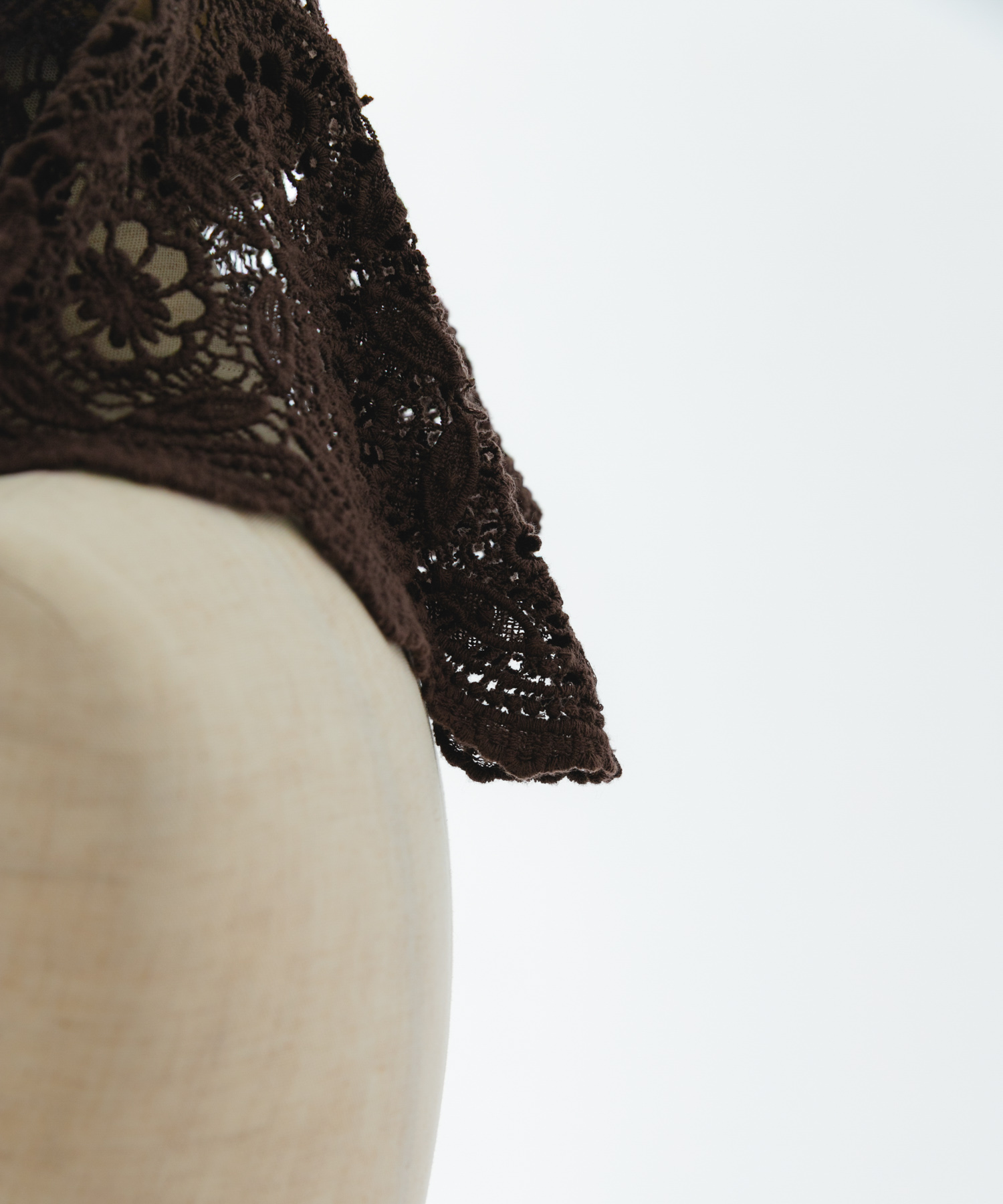 レースニットバブーシュカ DARK BROWN one