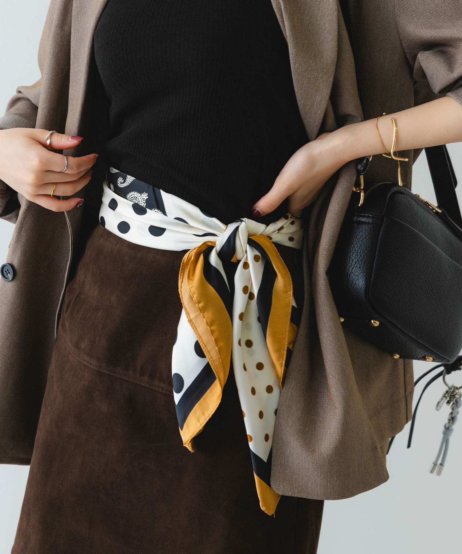 ドットペイズリースカーフ NAVY one