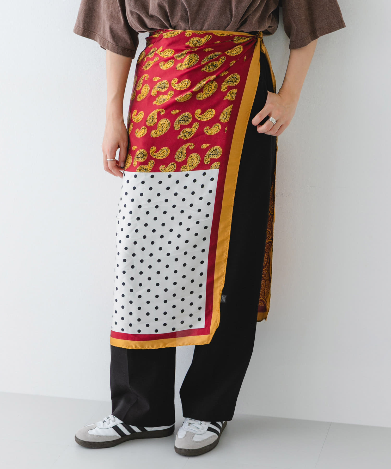 ドットペイズリースカーフ BORDEAUX one