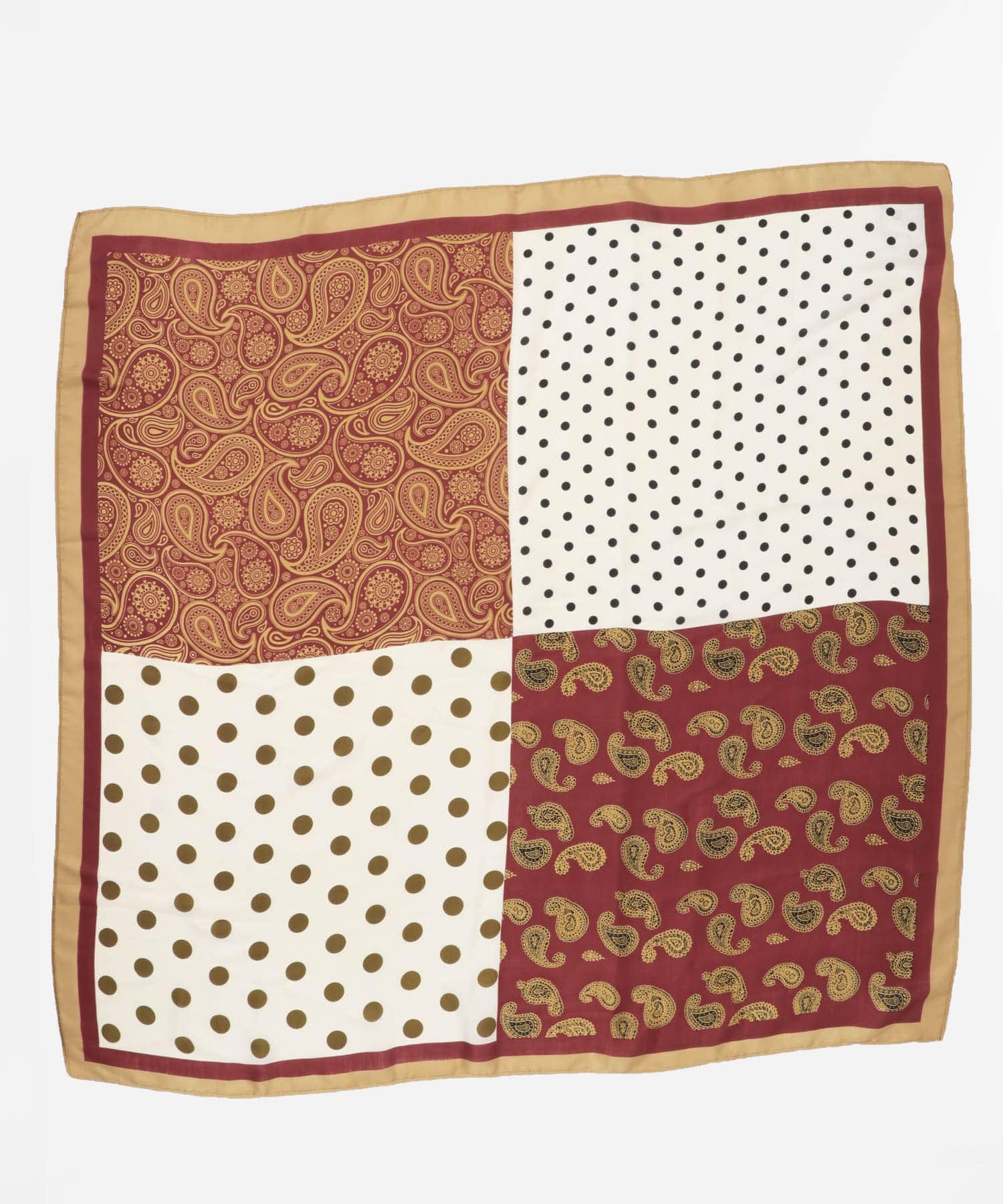 ドットペイズリースカーフ BORDEAUX one