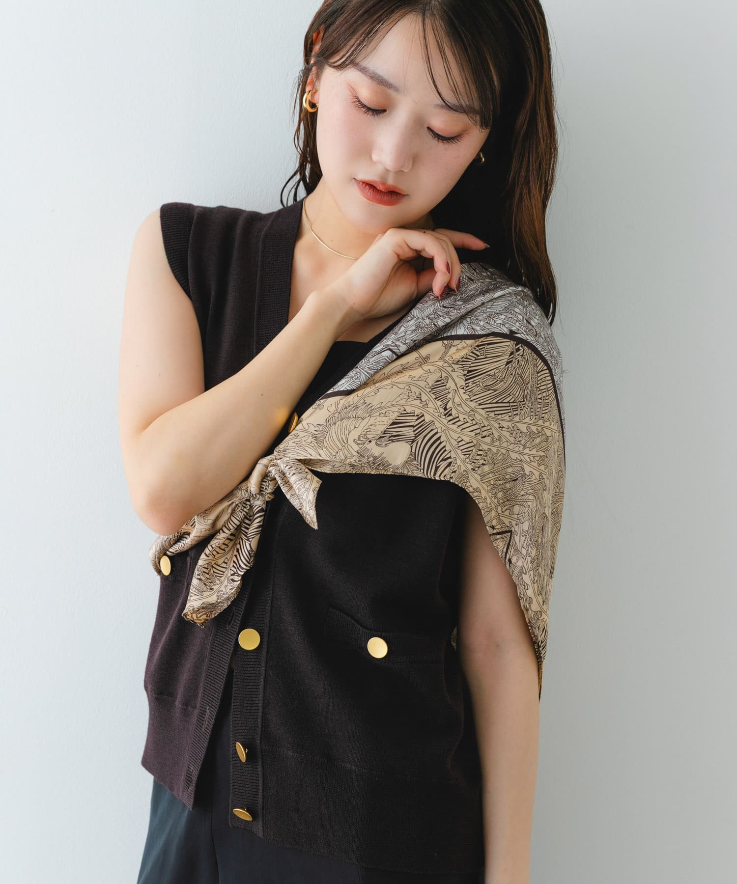 パネルスカーフ BROWN one