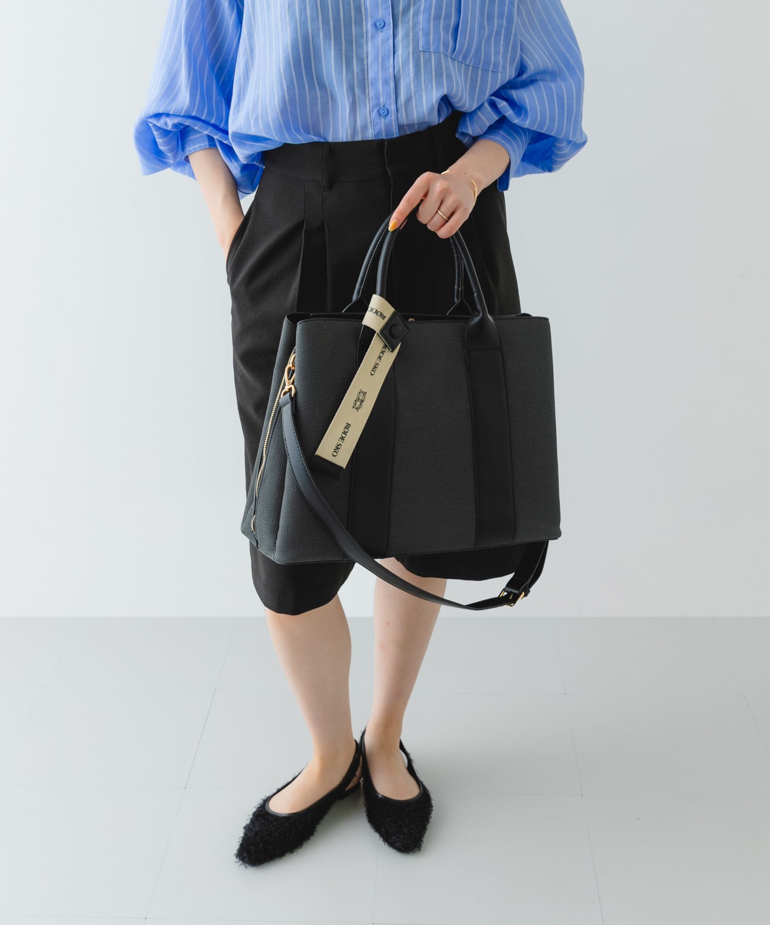 『MADE IN JAPAN』ヘアリーバックストラップミュール BLACK 36