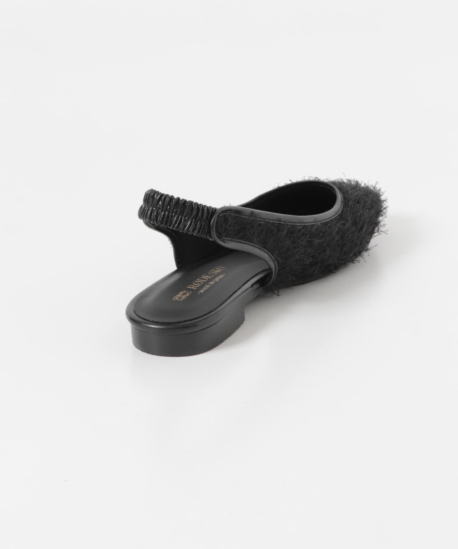 『MADE IN JAPAN』ヘアリーバックストラップミュール BLACK 36