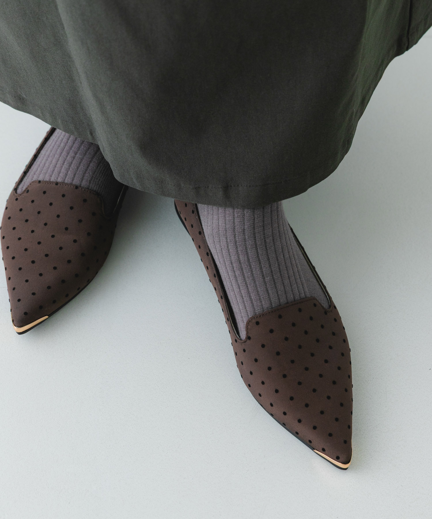 『MADE IN JAPAN』　トゥメタルローファー BROWN/D 36