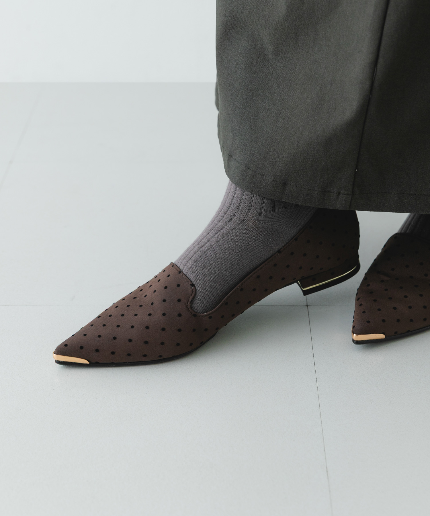 『MADE IN JAPAN』　トゥメタルローファー BROWN/D 36