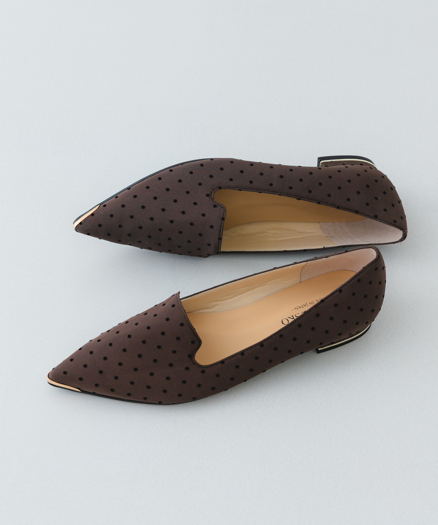 『MADE IN JAPAN』　トゥメタルローファー BROWN/D 36