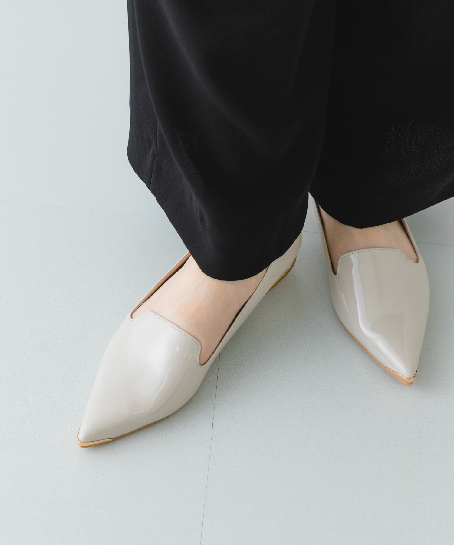 『MADE IN JAPAN』　トゥメタルローファー IVORY/P 36