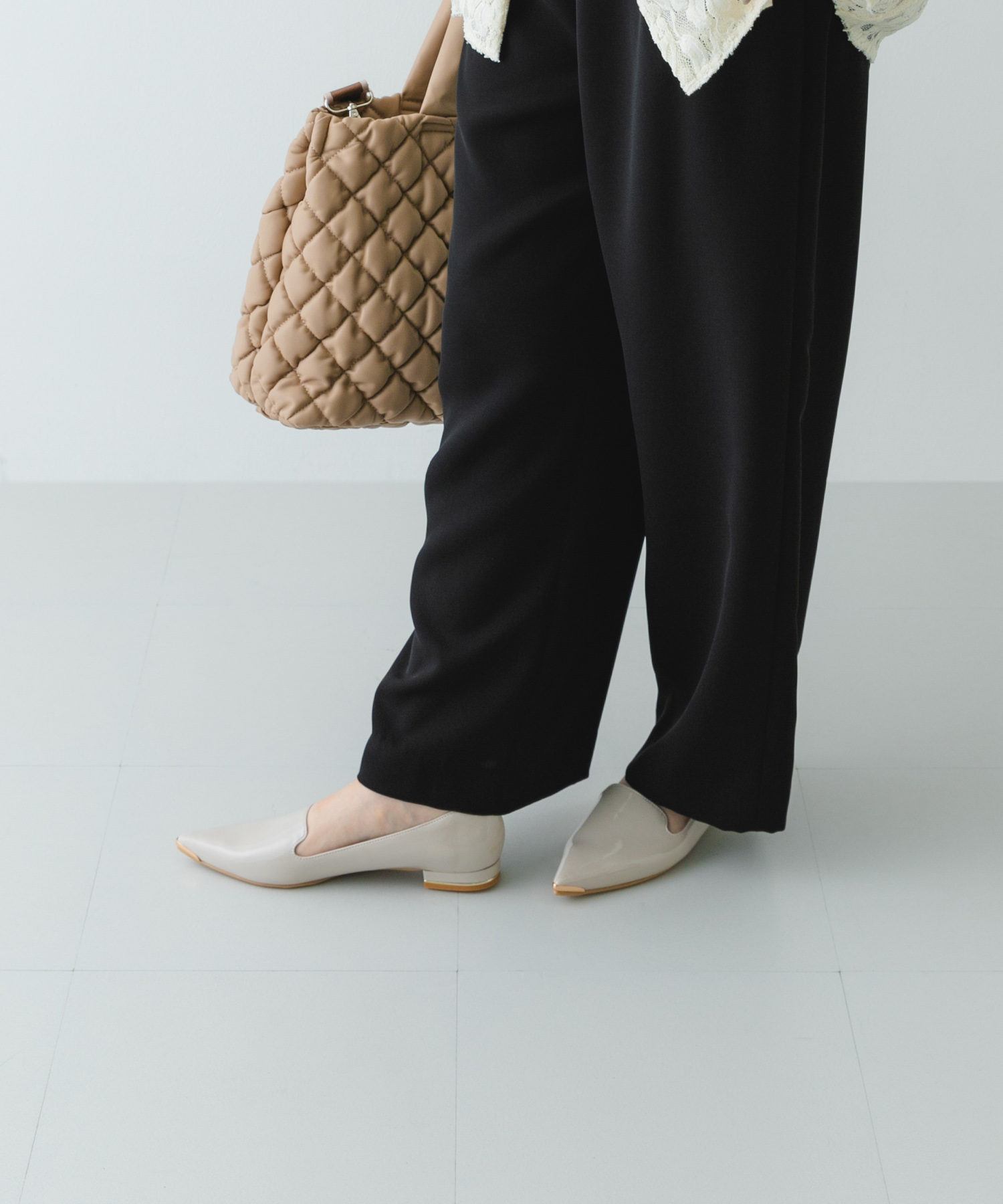 『MADE IN JAPAN』　トゥメタルローファー IVORY/P 36