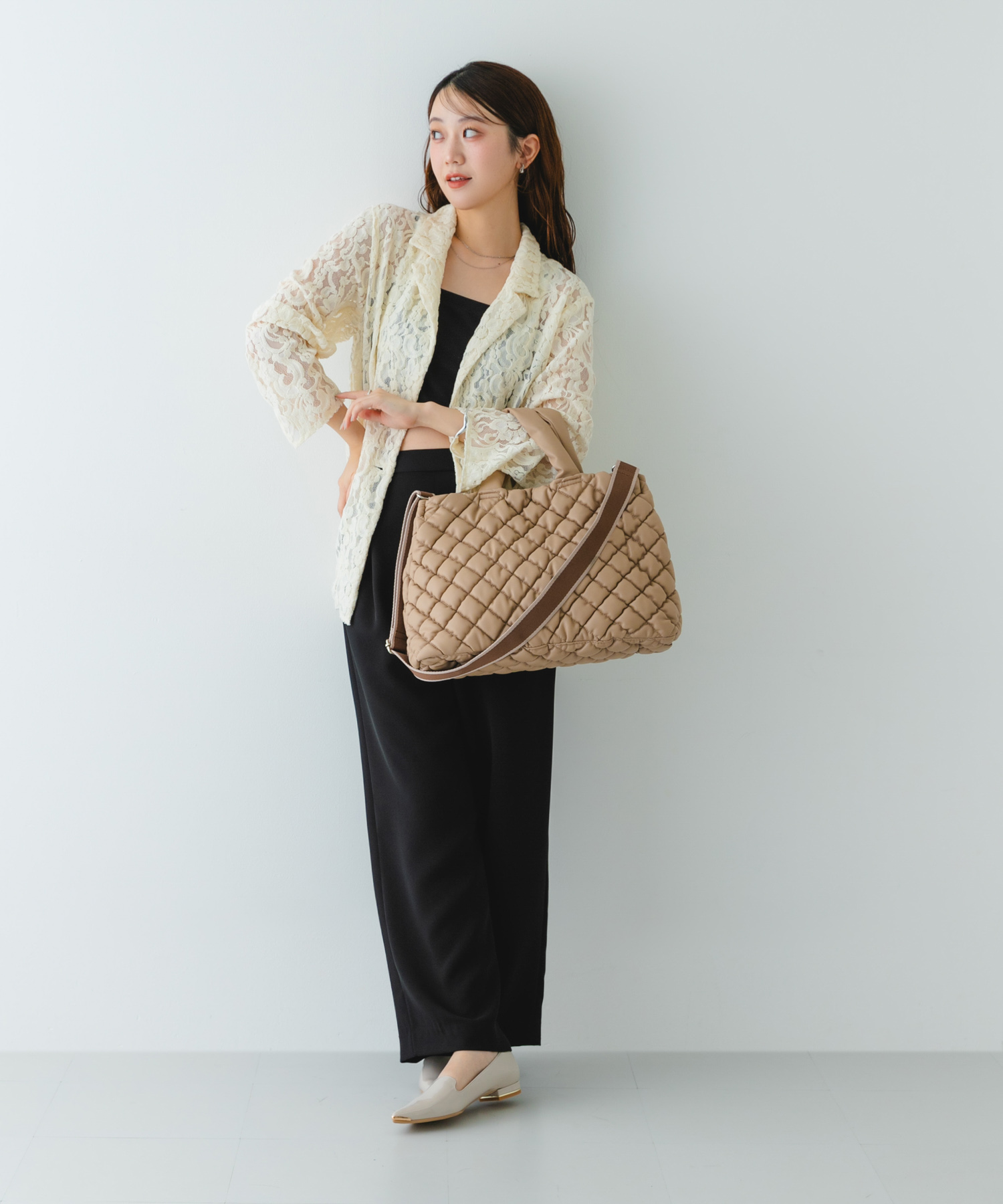 『MADE IN JAPAN』　トゥメタルローファー IVORY/P 36