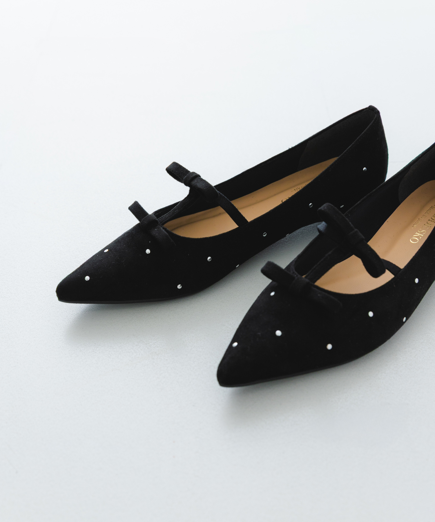 2センチダブルリボンヒールパンプス BLACK 36