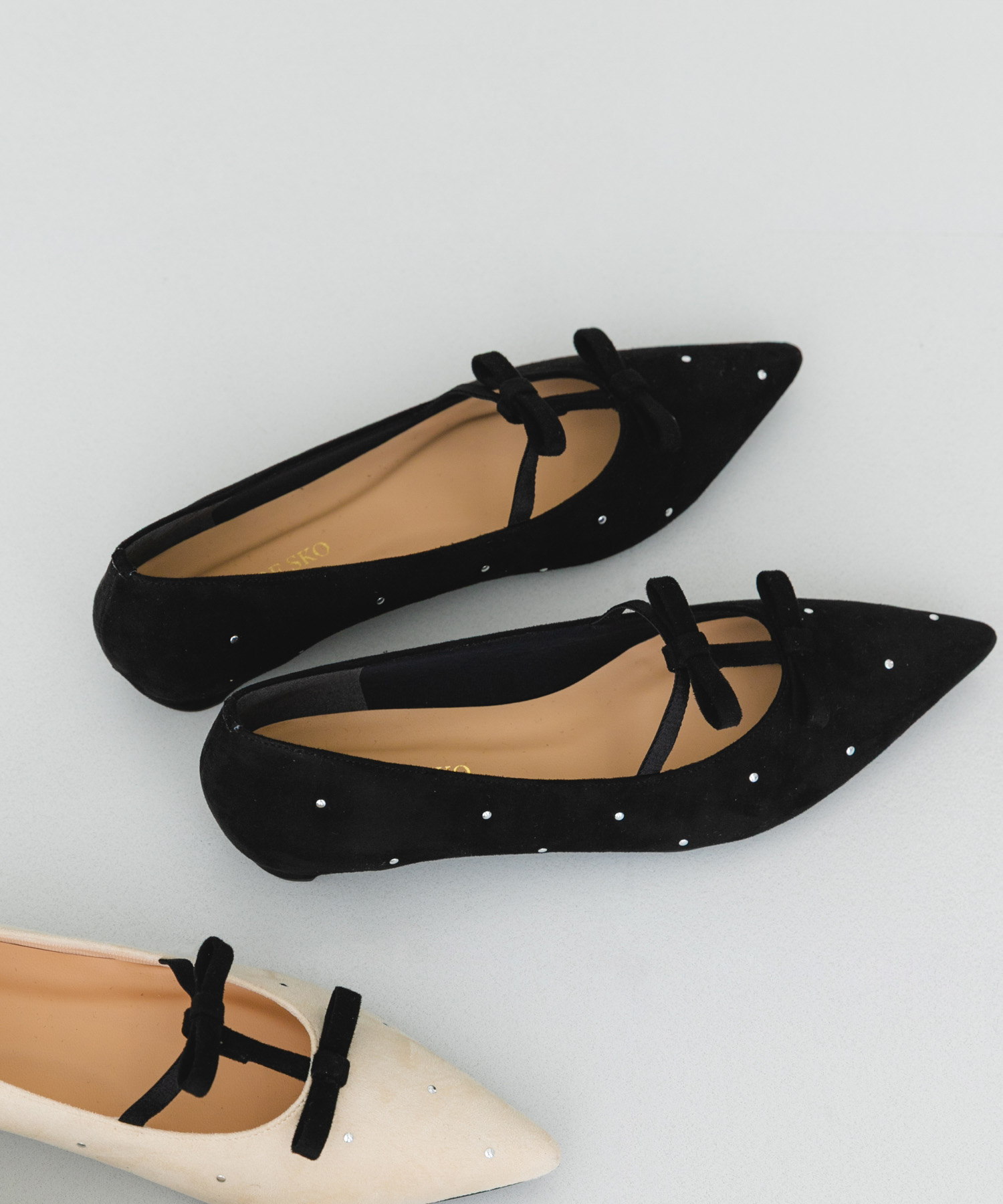 2センチダブルリボンヒールパンプス BLACK 36