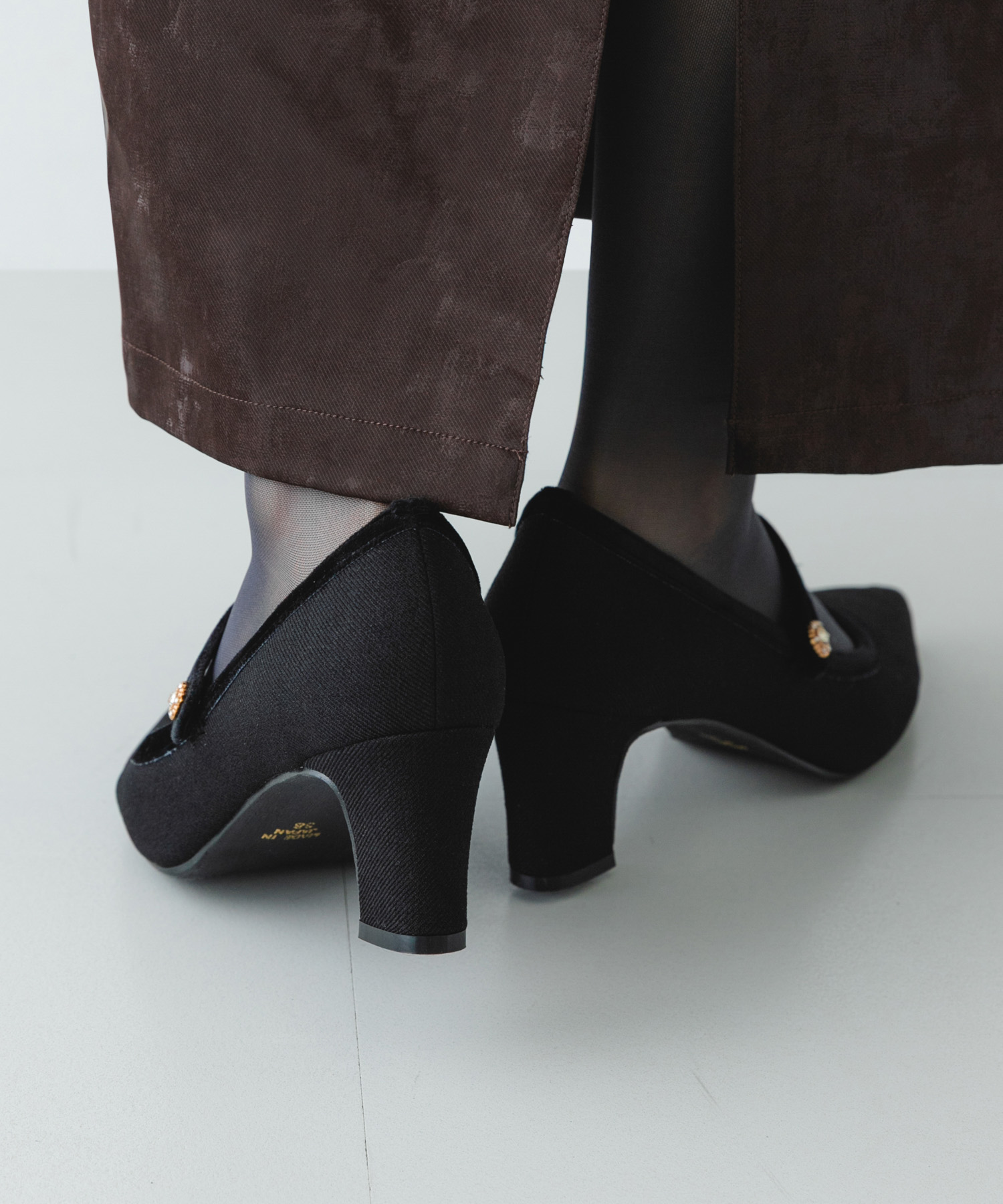 『MADE IN JAPAN』　チャンキーヒールメリージェーンパンプス BLKxBLK 36