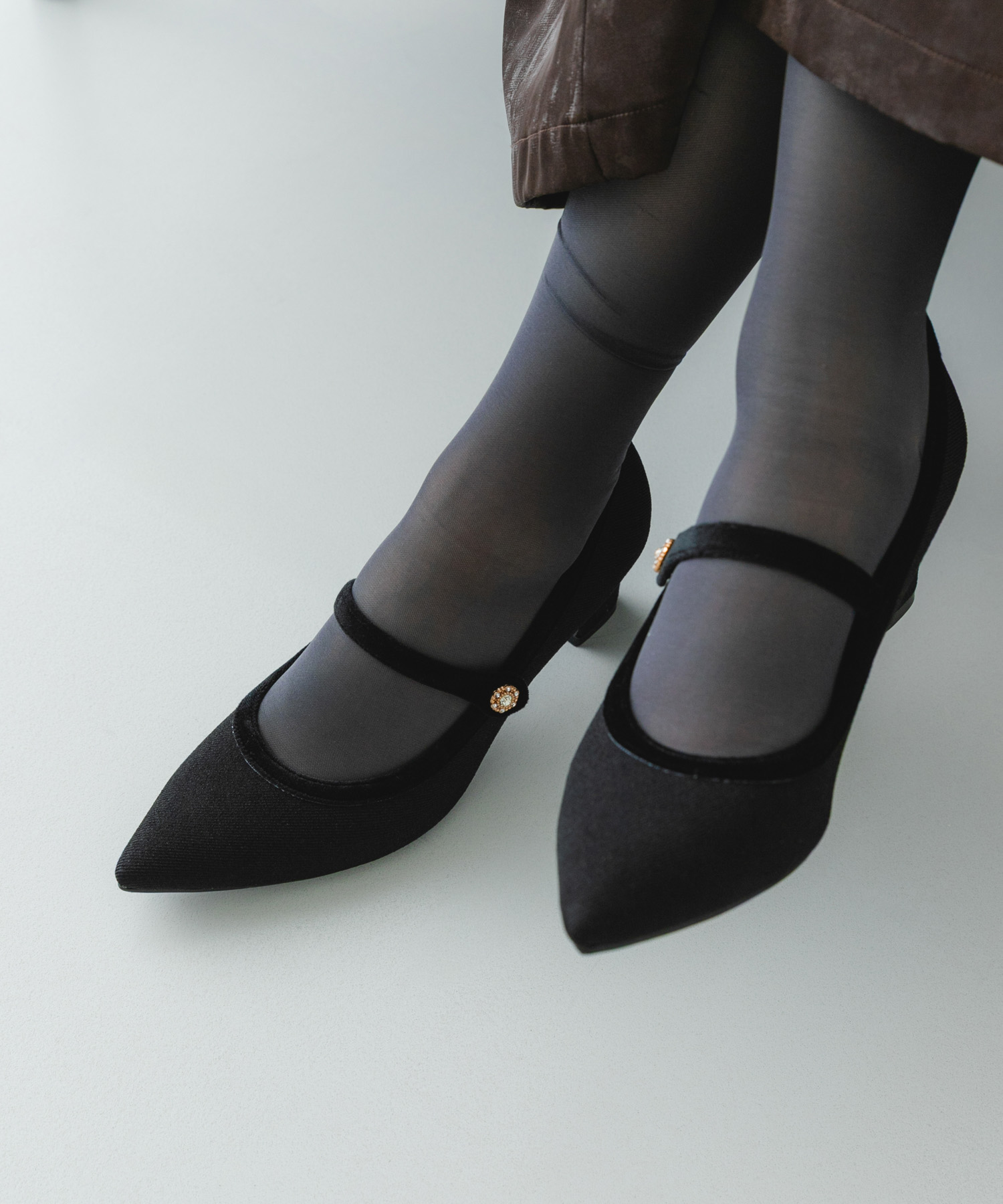 『MADE IN JAPAN』　チャンキーヒールメリージェーンパンプス BLKxBLK 36