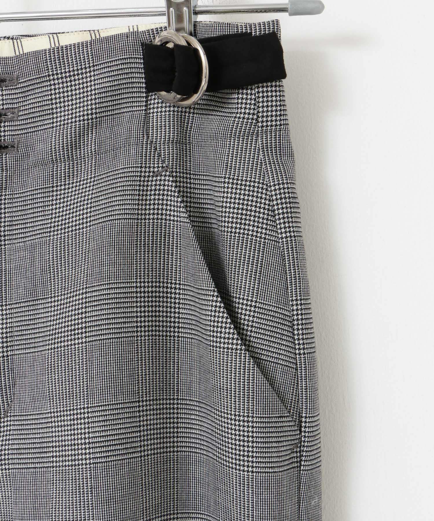 AVERY ROW 　HIGH WAISTED FLAIR PANTS BLK/GRY 36
