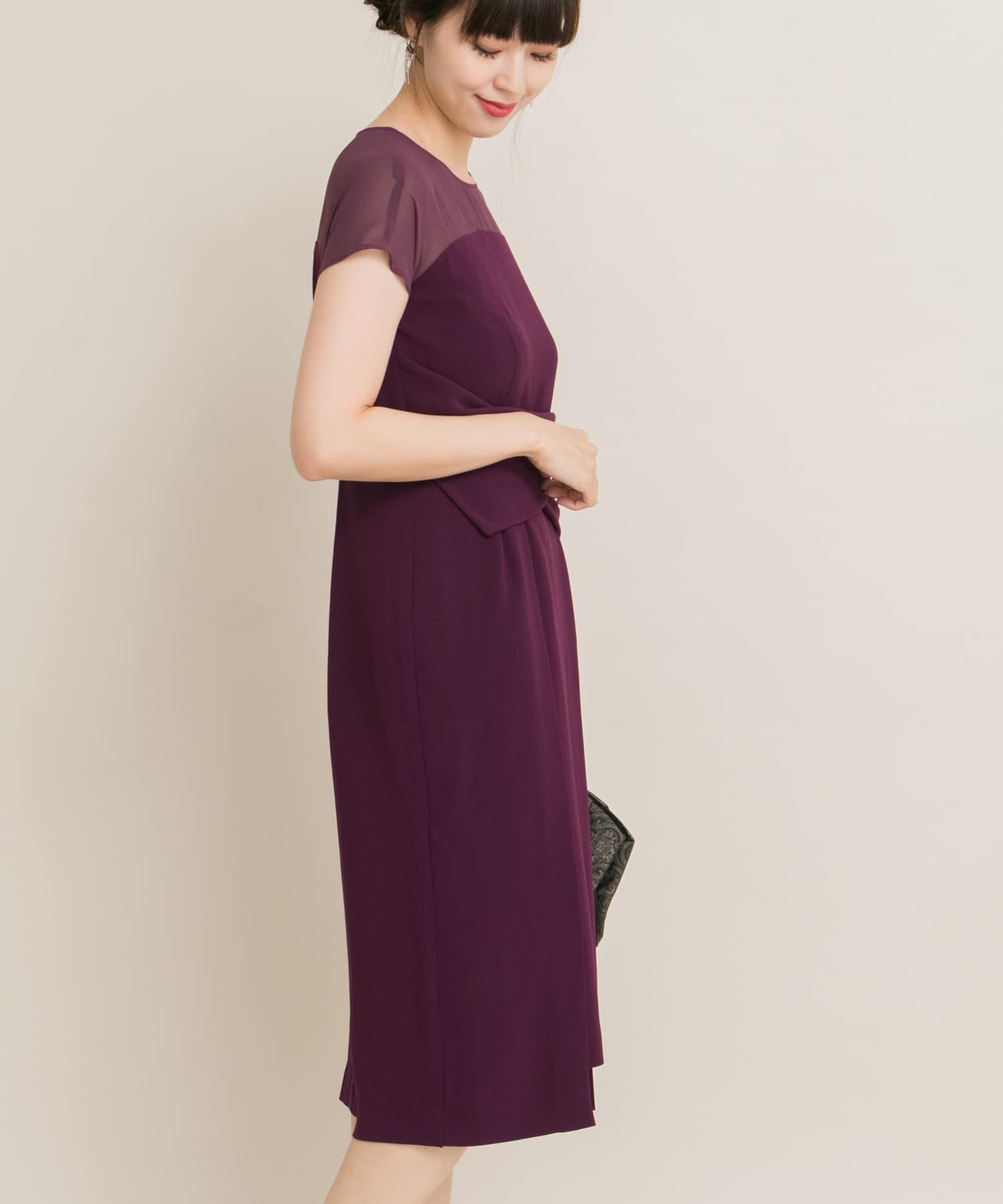 kaene×ROSSO　ウエストマークワンピース∴ PURPLE FREE