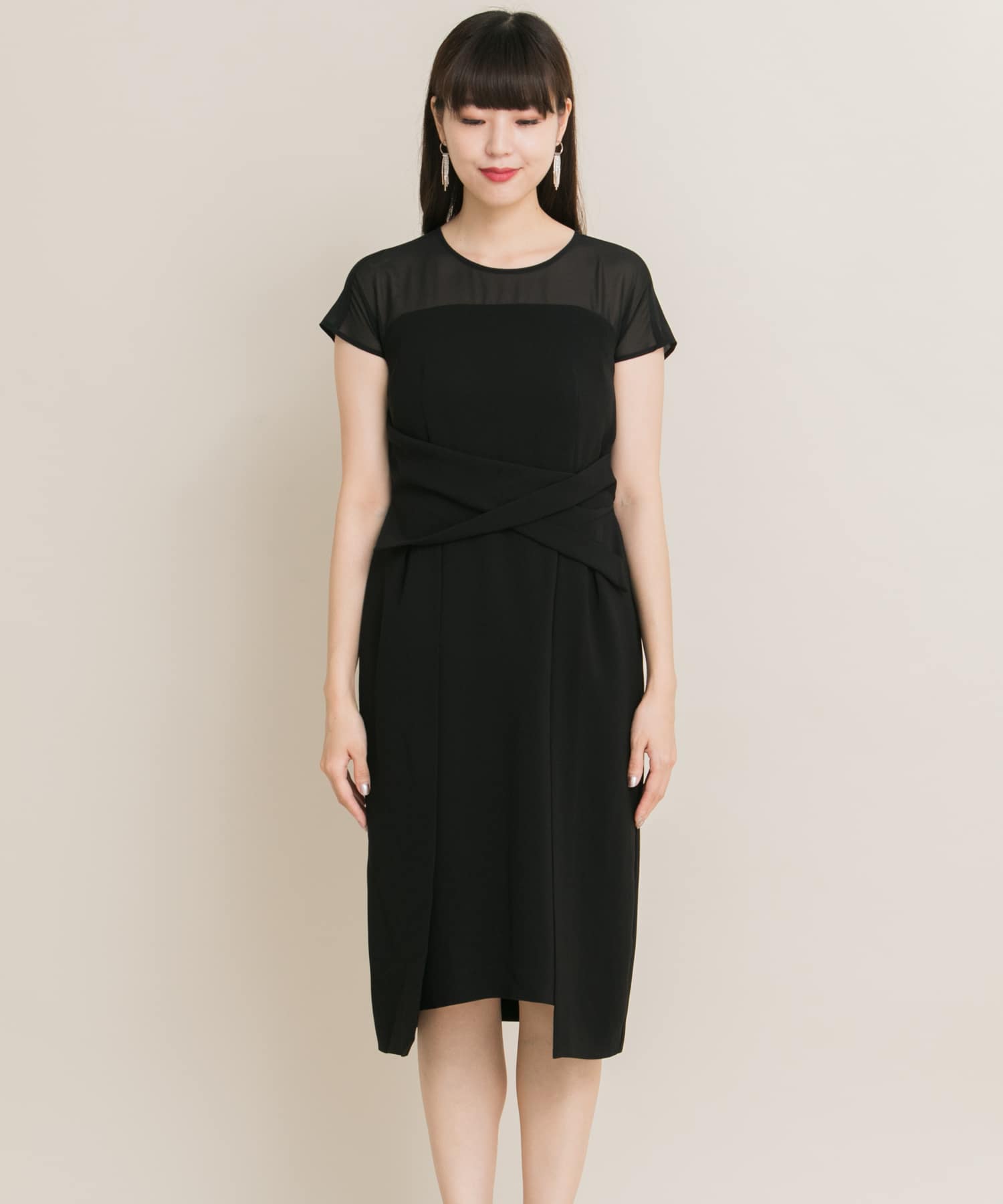 kaene×ROSSO　ウエストマークワンピース∴ BLACK FREE