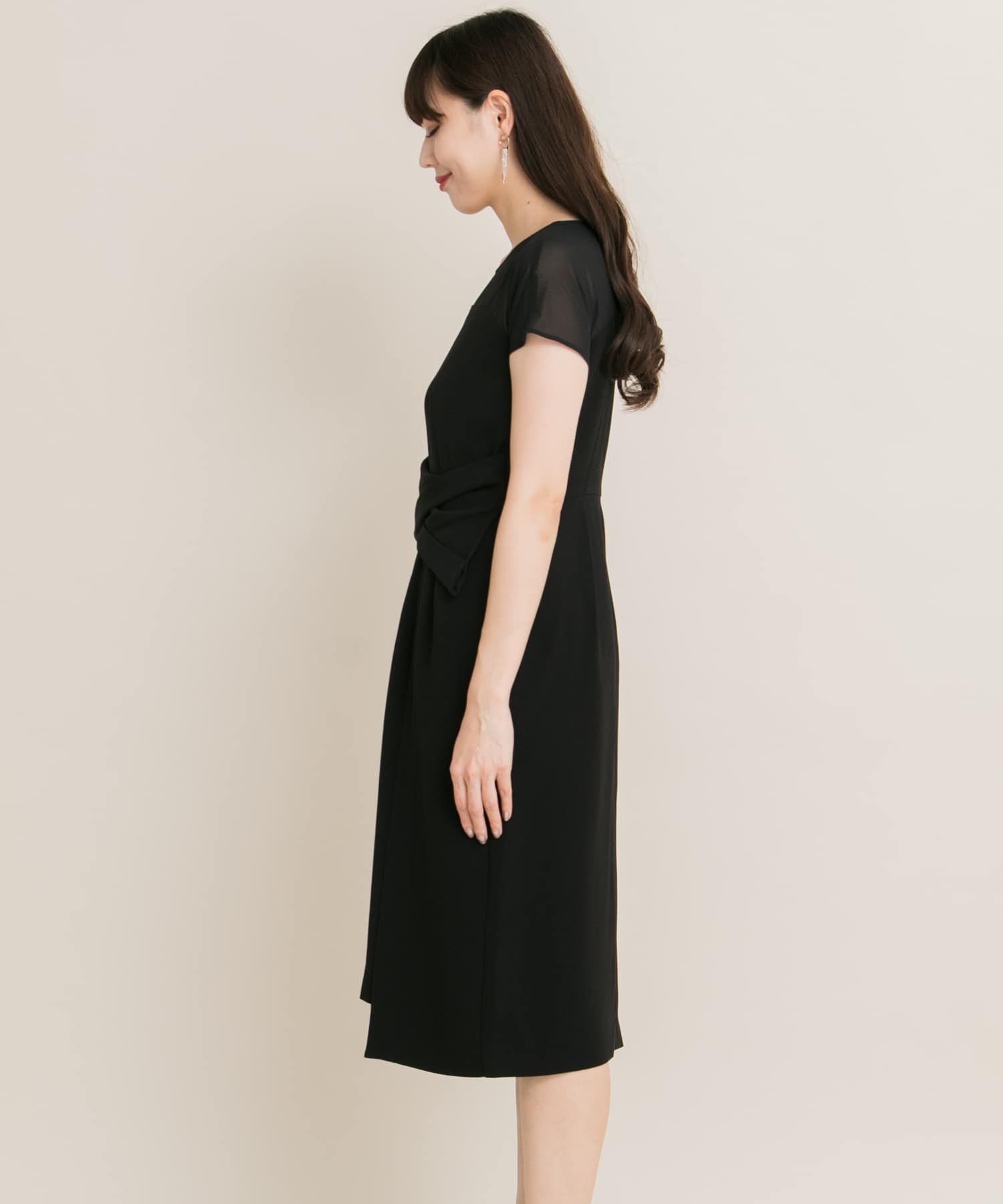 kaene×ROSSO　ウエストマークワンピース∴ BLACK FREE