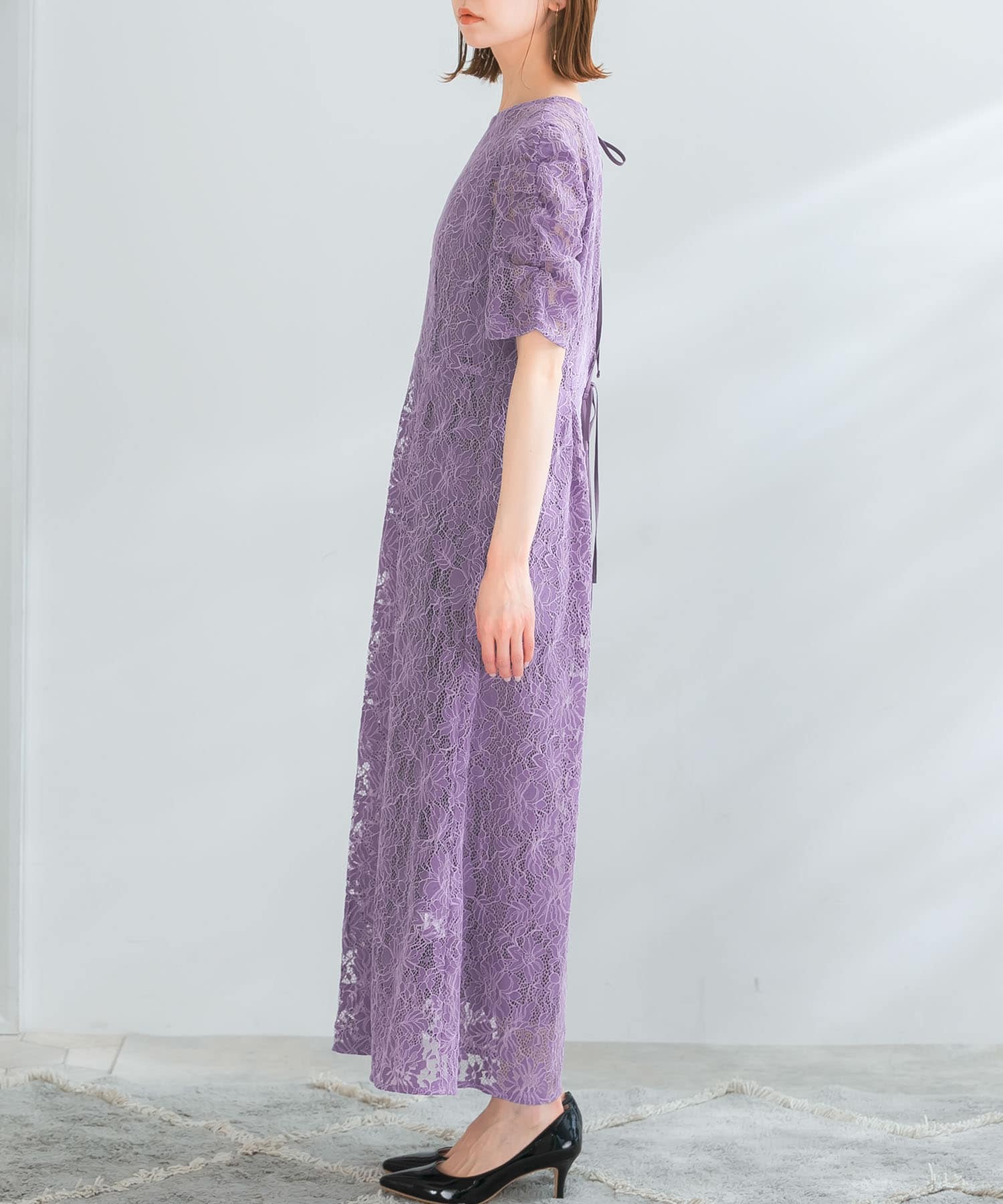 URBAN RESEARCH ROSSO kaene 配色レースエプロンドレス アーバン 