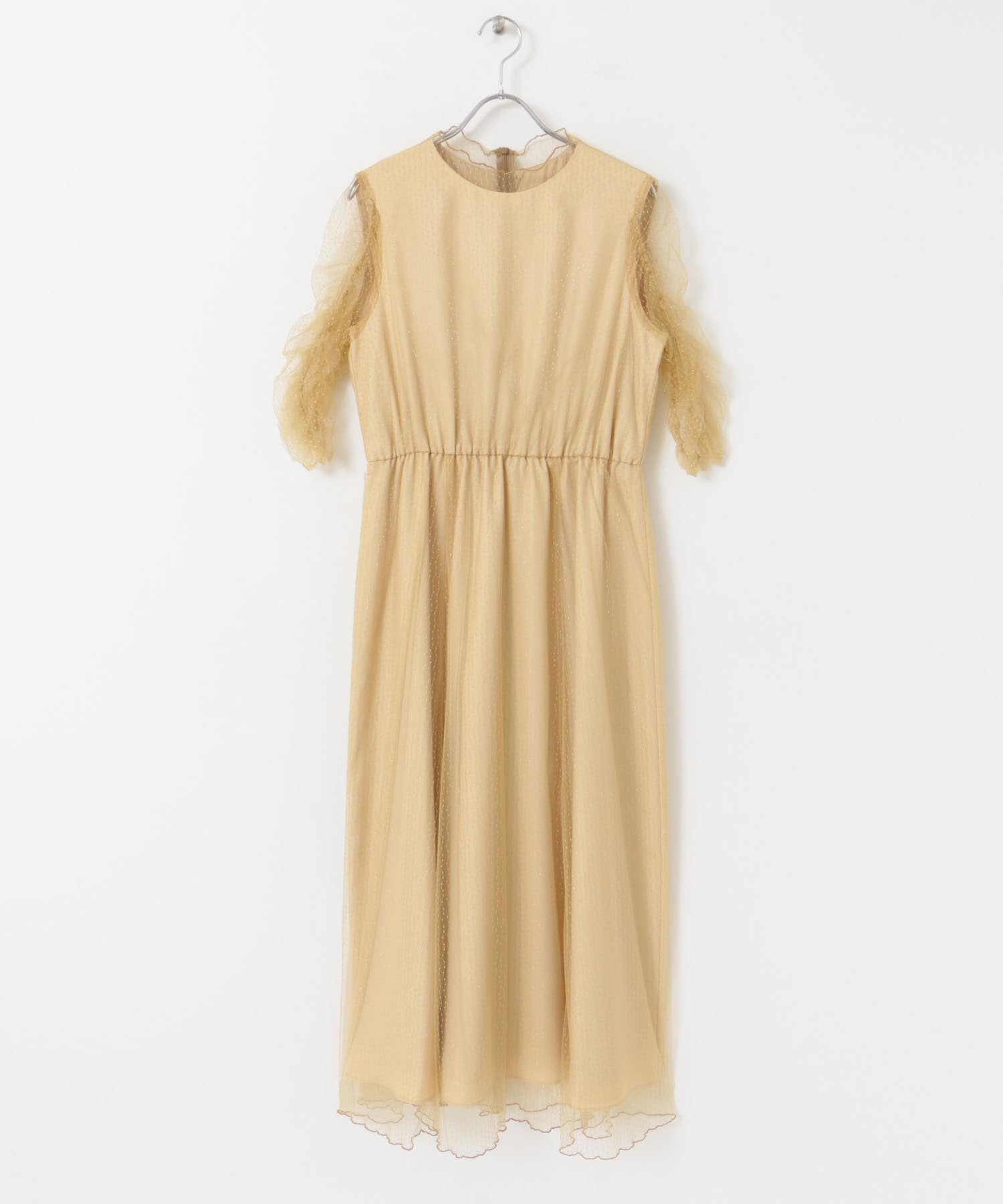 kaene　シャイニーチュールドレス beige 38