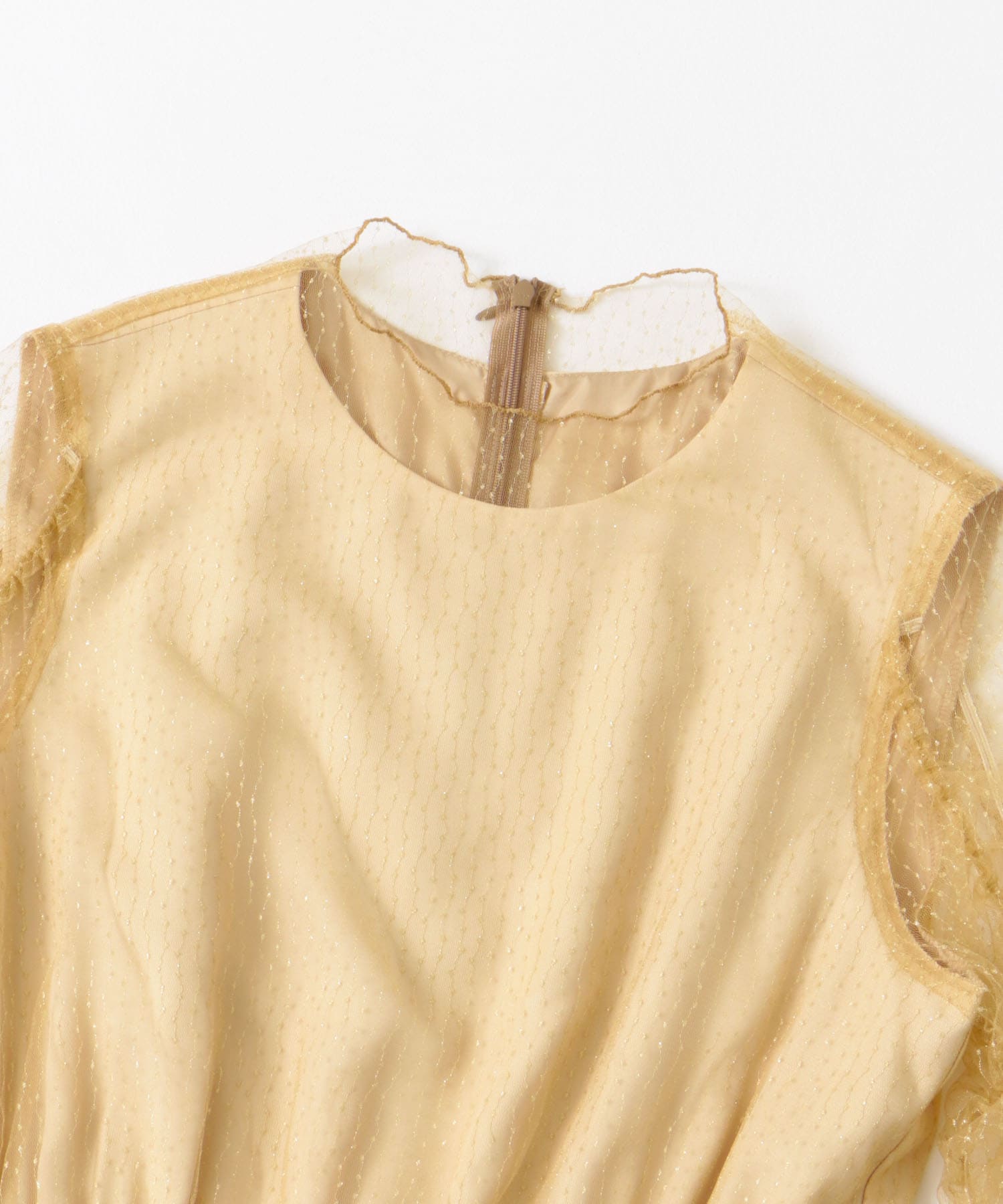 kaene　シャイニーチュールドレス beige 38