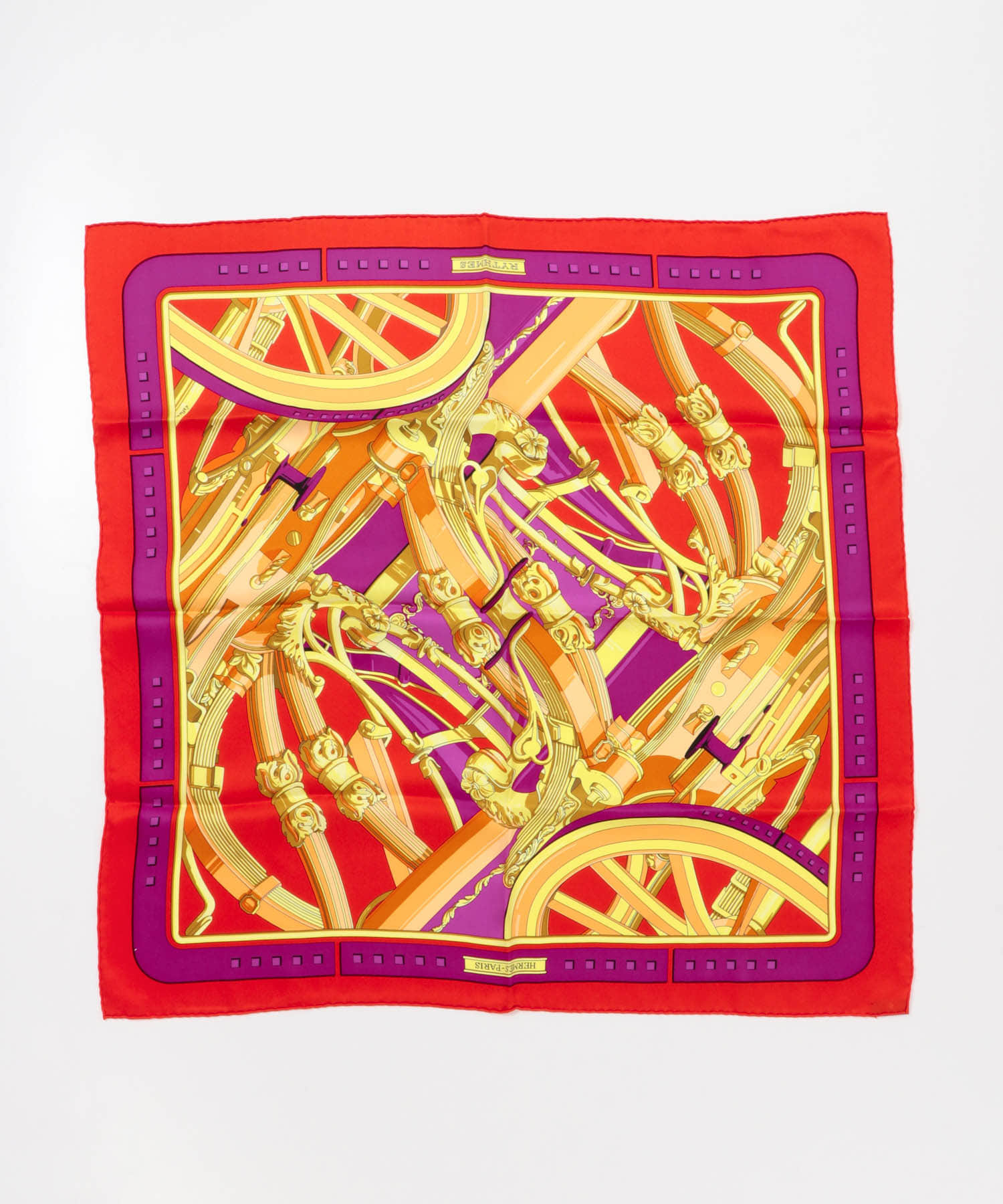 江口洋品店　HERMES カレ70スカーフ RYTHMES黒タグ