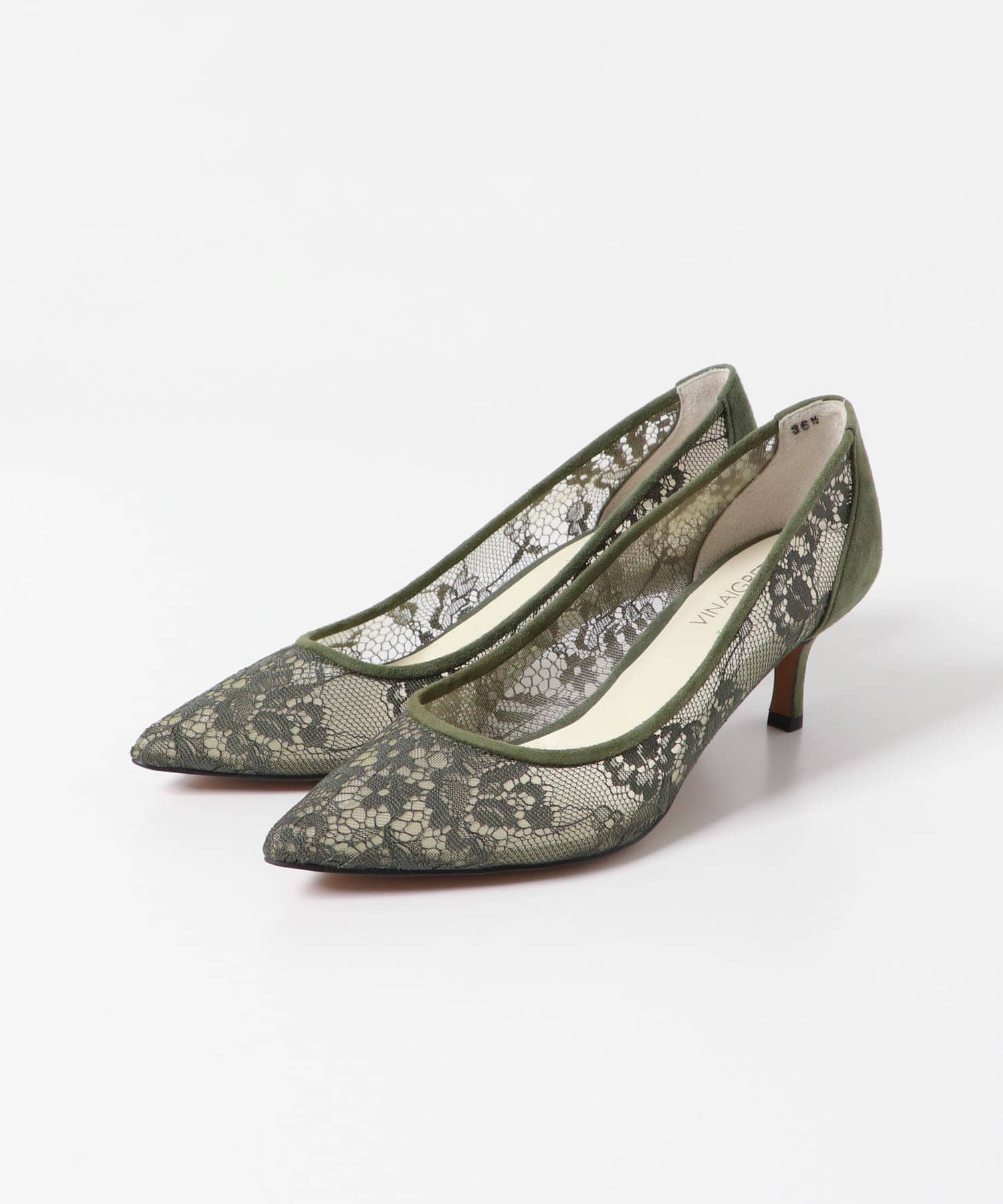 VINAIGRETTE　LACE POINTED PUMPS
