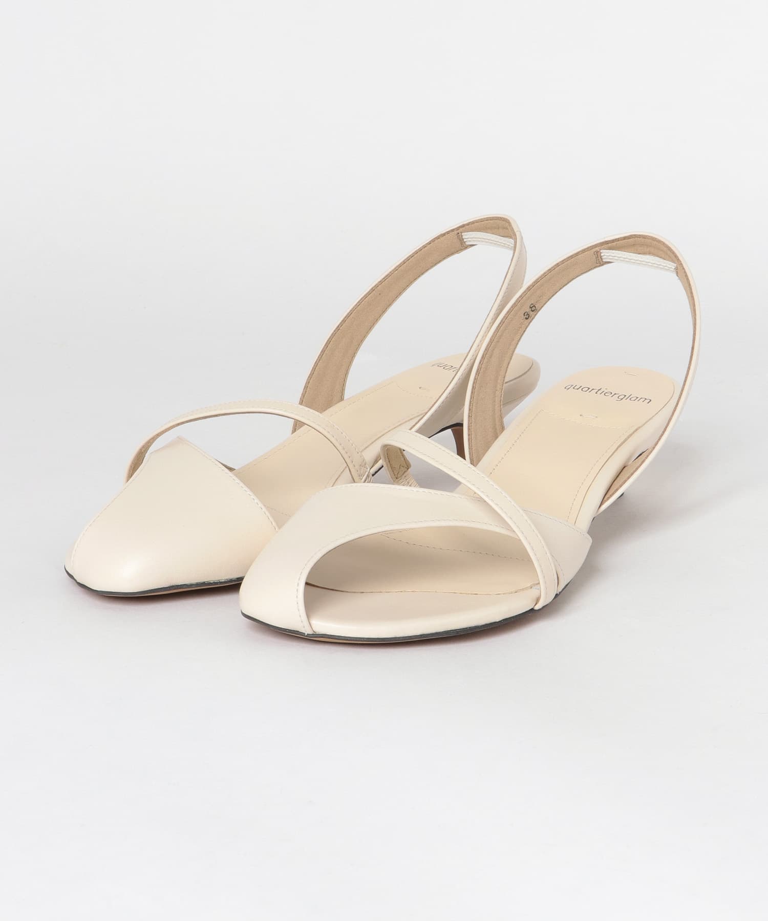 quartierglam　INSIDE COVERED SANDALS∴ IVORY 36