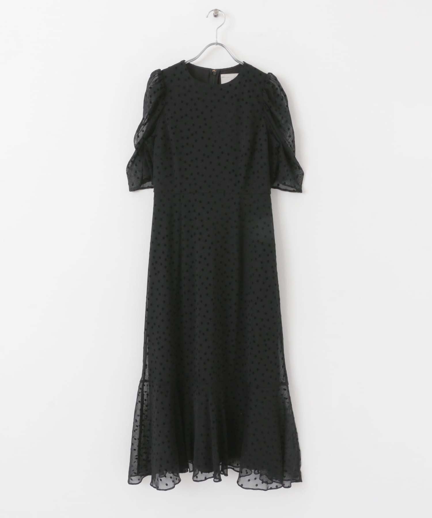 『別注』Chaco×ROSSO　ドットフロッキードレス black FREE