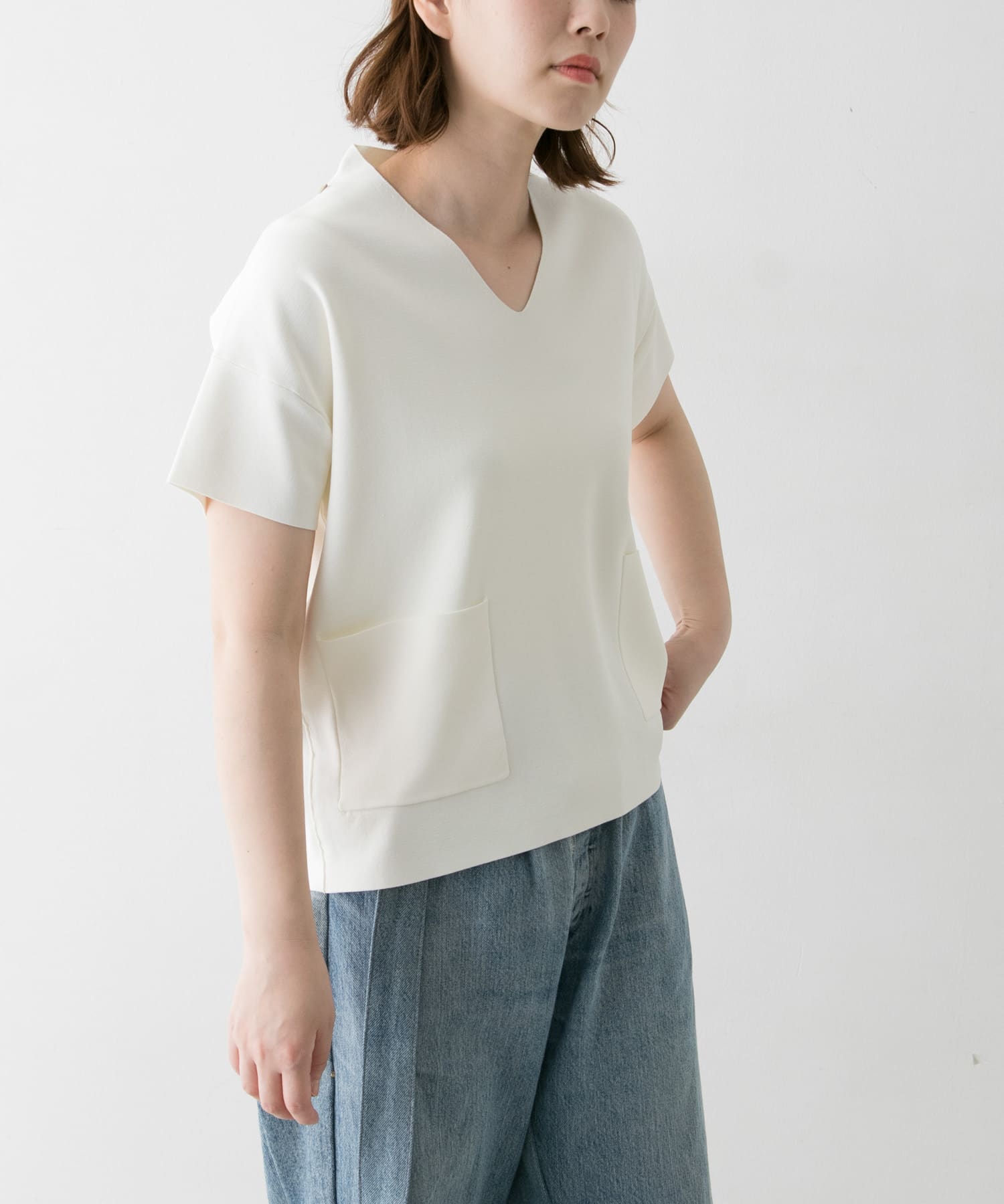 BEIGE,　ORTUM KNIT 01 WHITE 4