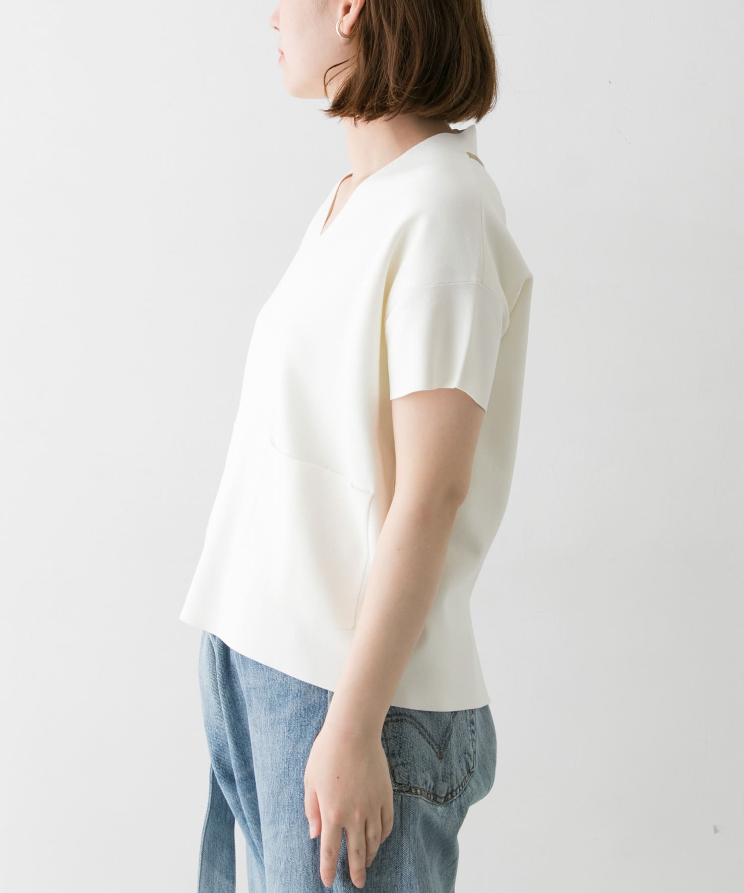 BEIGE,　ORTUM KNIT 01 WHITE 4