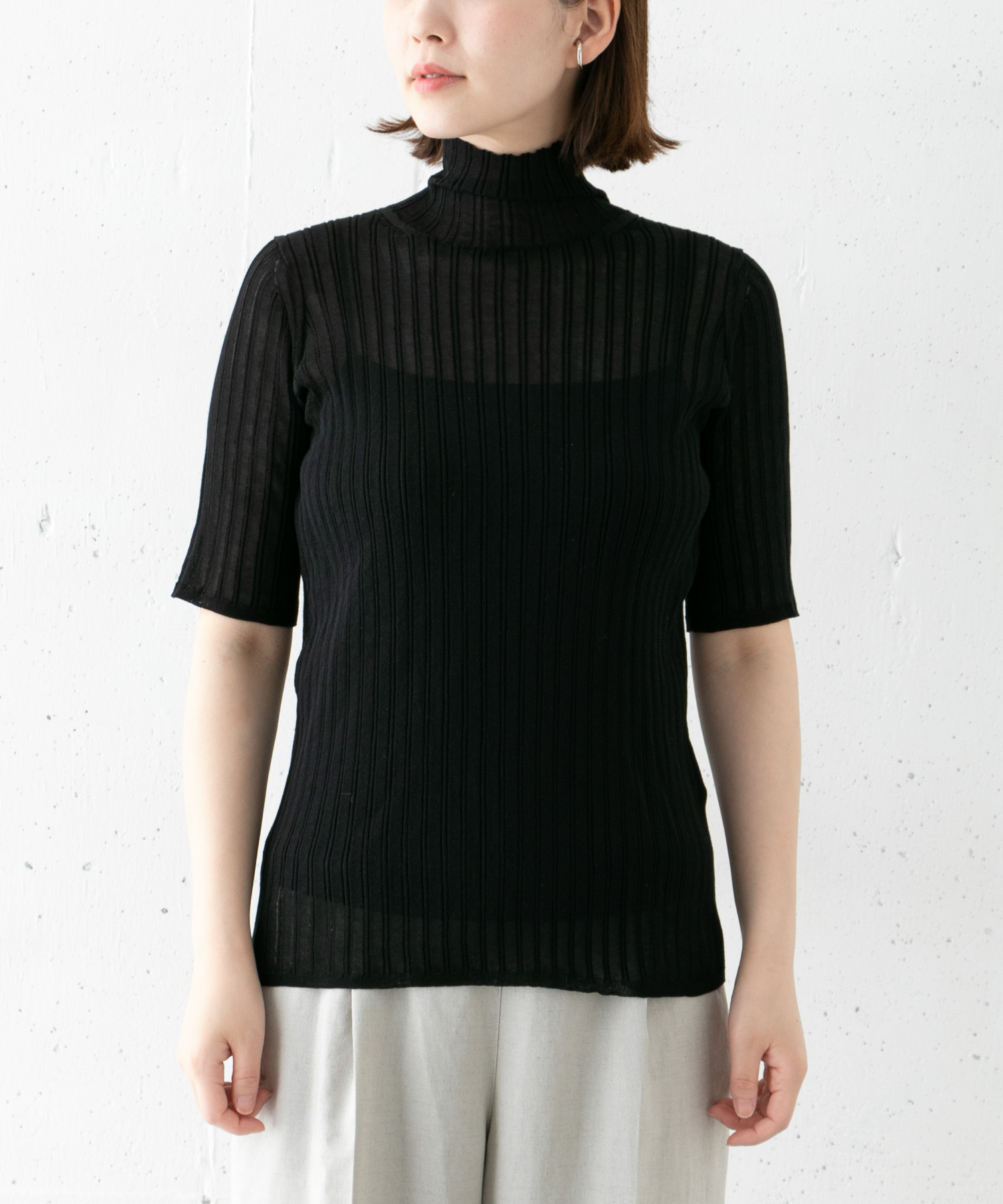 BEIGE,　RATAT KNIT 05 BLACK 4