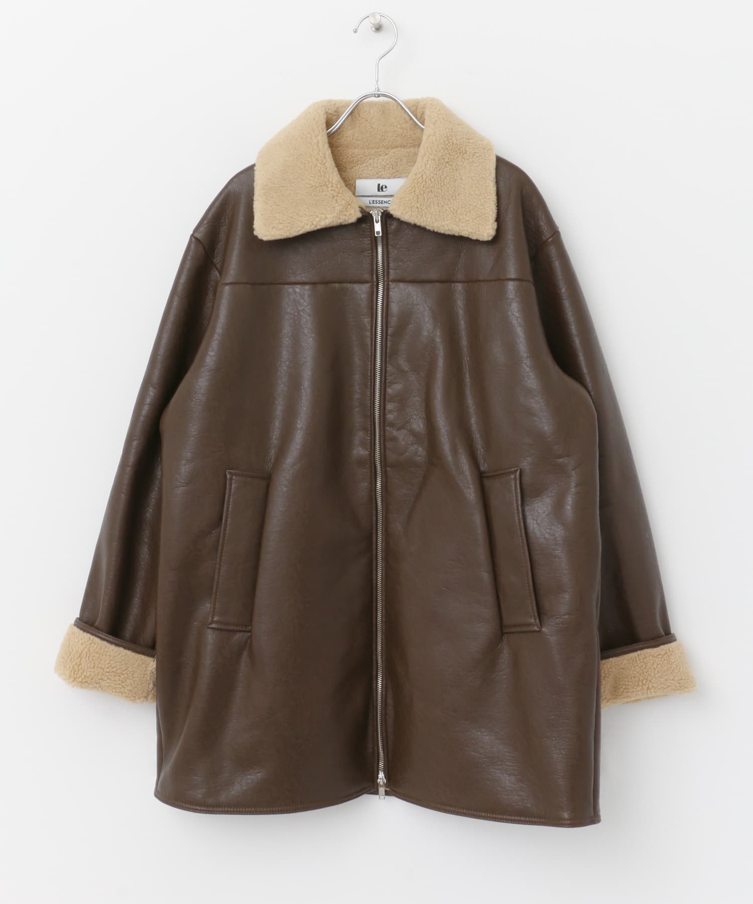 le　fauxleathermustanghalfcoat BROWN FREE