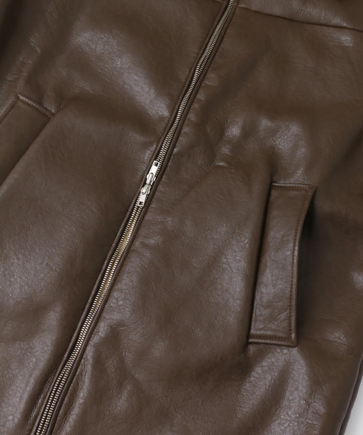 le　fauxleathermustanghalfcoat BROWN FREE