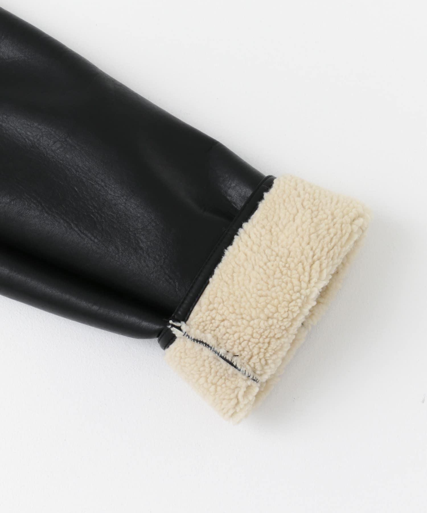 le　fauxleathermustanghalfcoat BLACK FREE