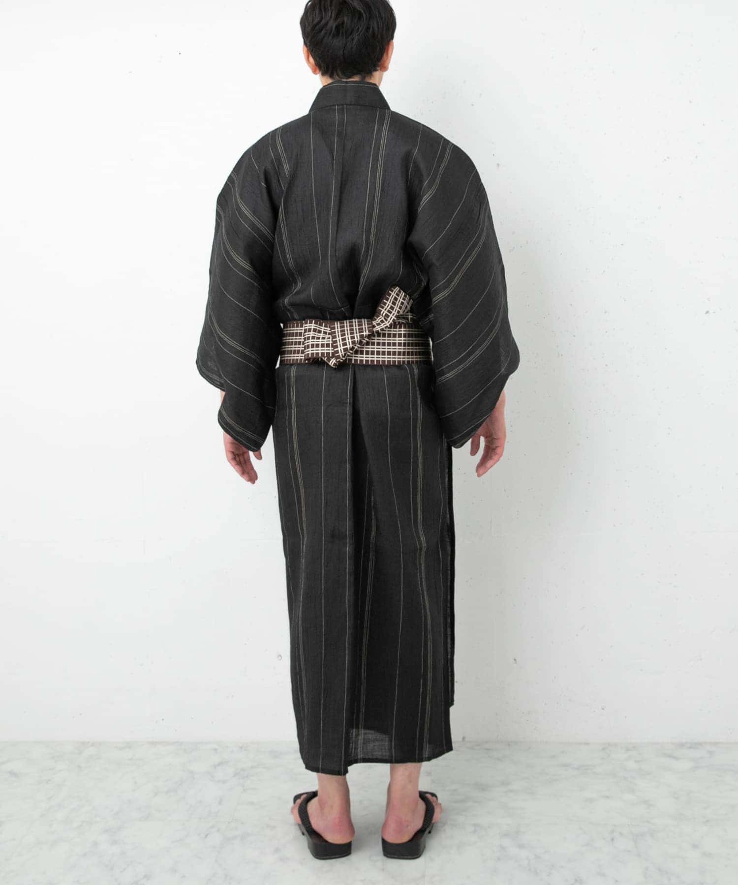 紳士ゆかた 本麻 黒 M