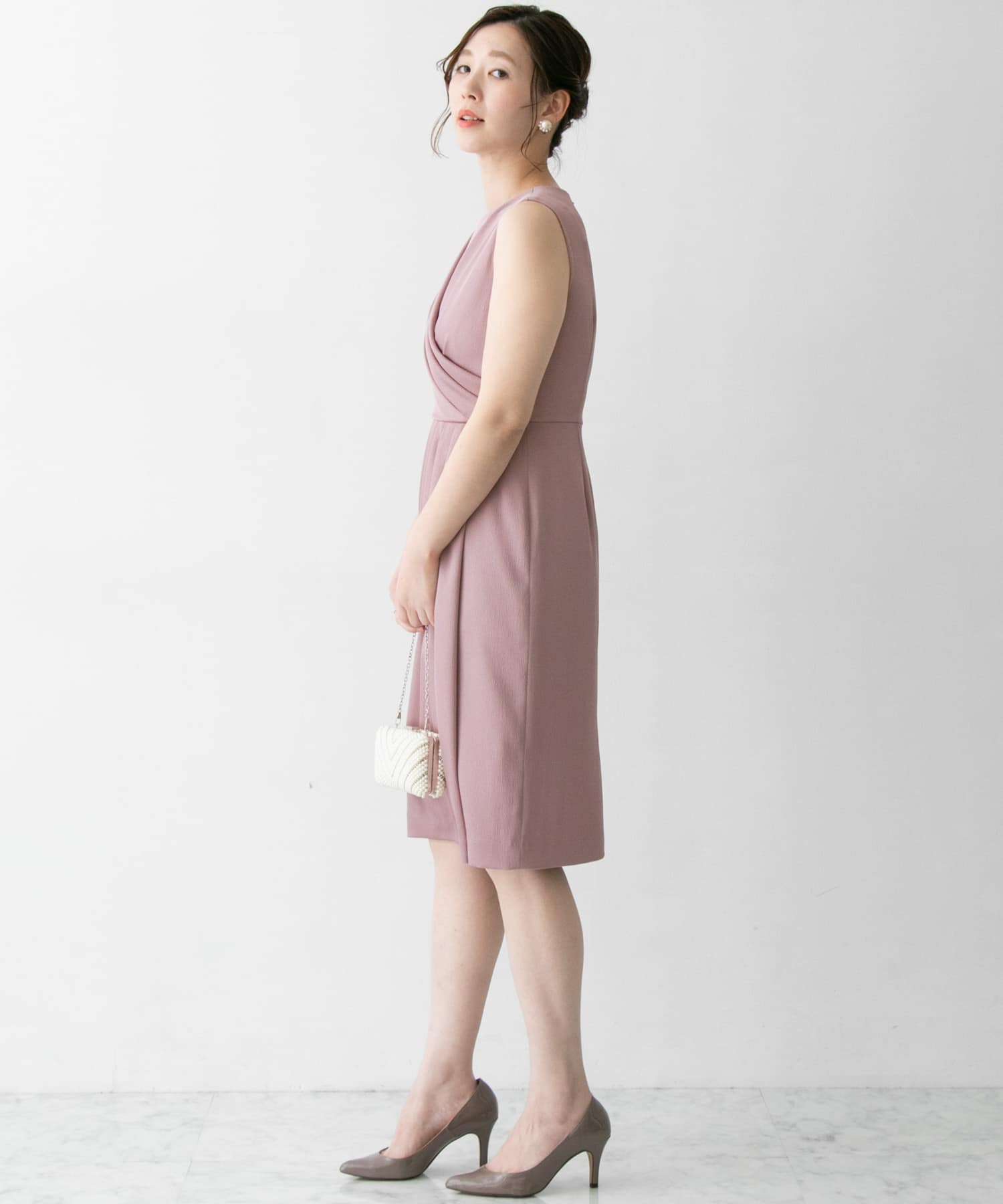 タックドレープドレス ASHCASSIS FREE