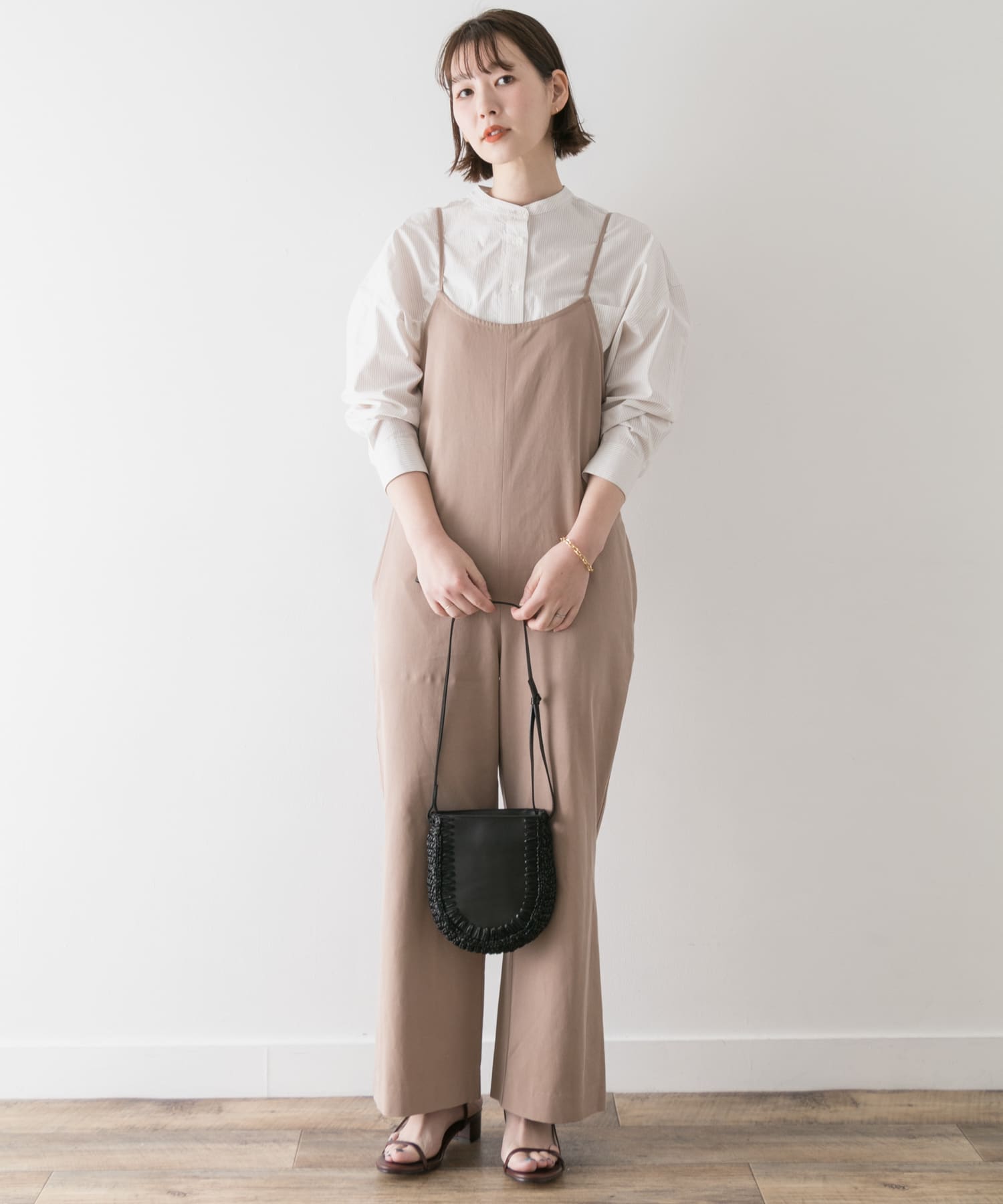 F by ROSSO　コットンレーヨンオールインワン∴