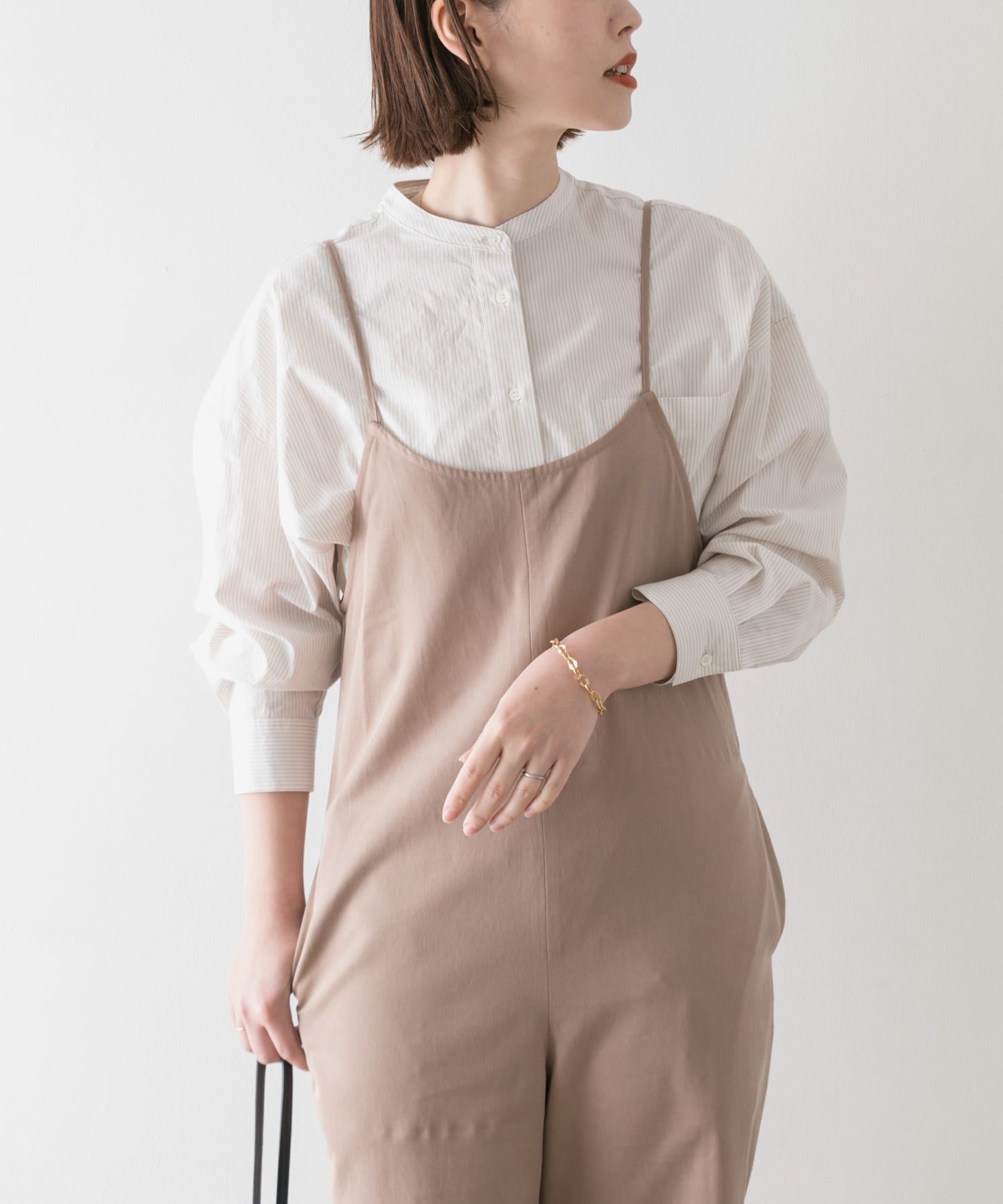 F by ROSSO　コットンレーヨンオールインワン∴ BEIGE 36