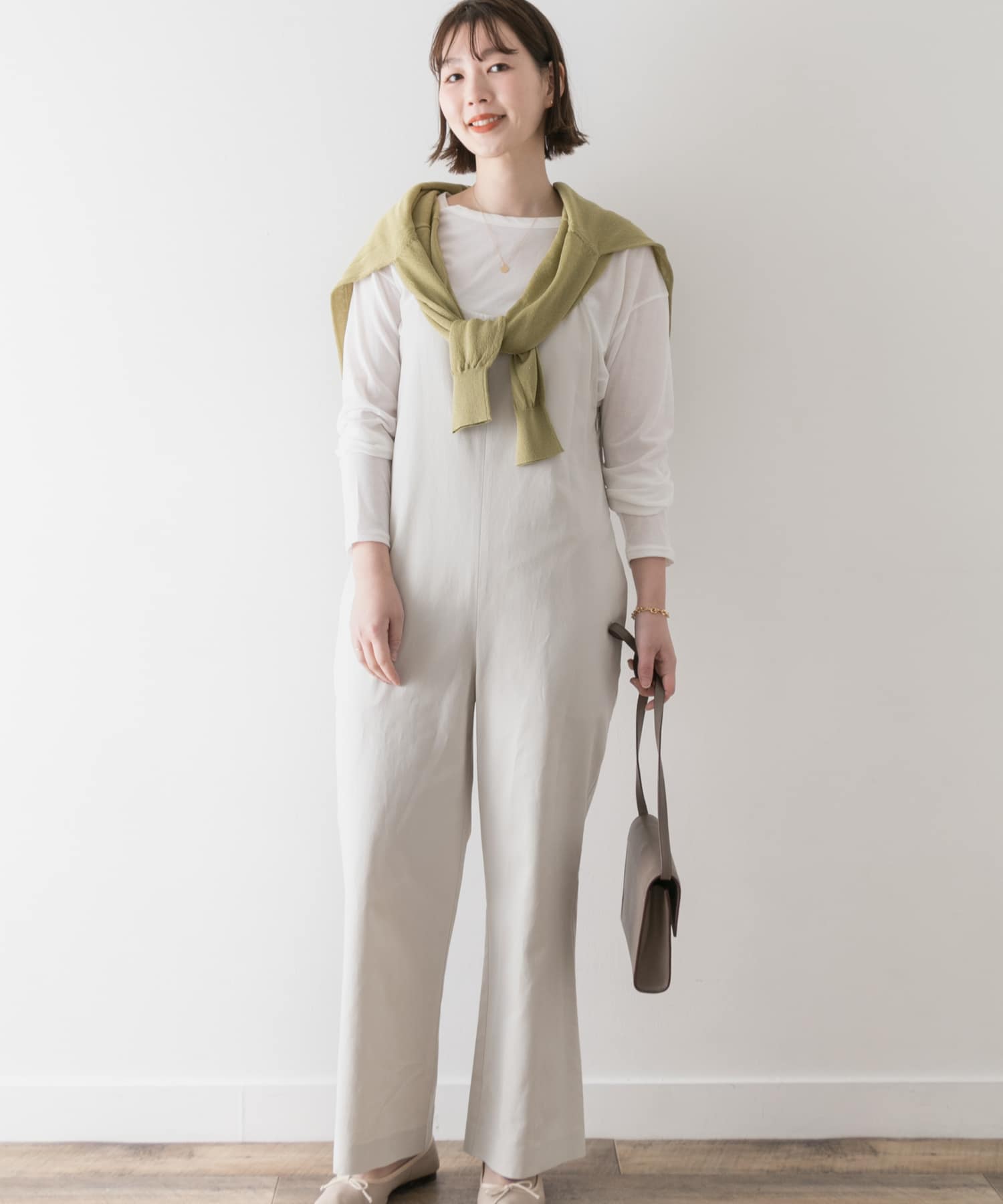 F by ROSSO　コットンレーヨンオールインワン∴