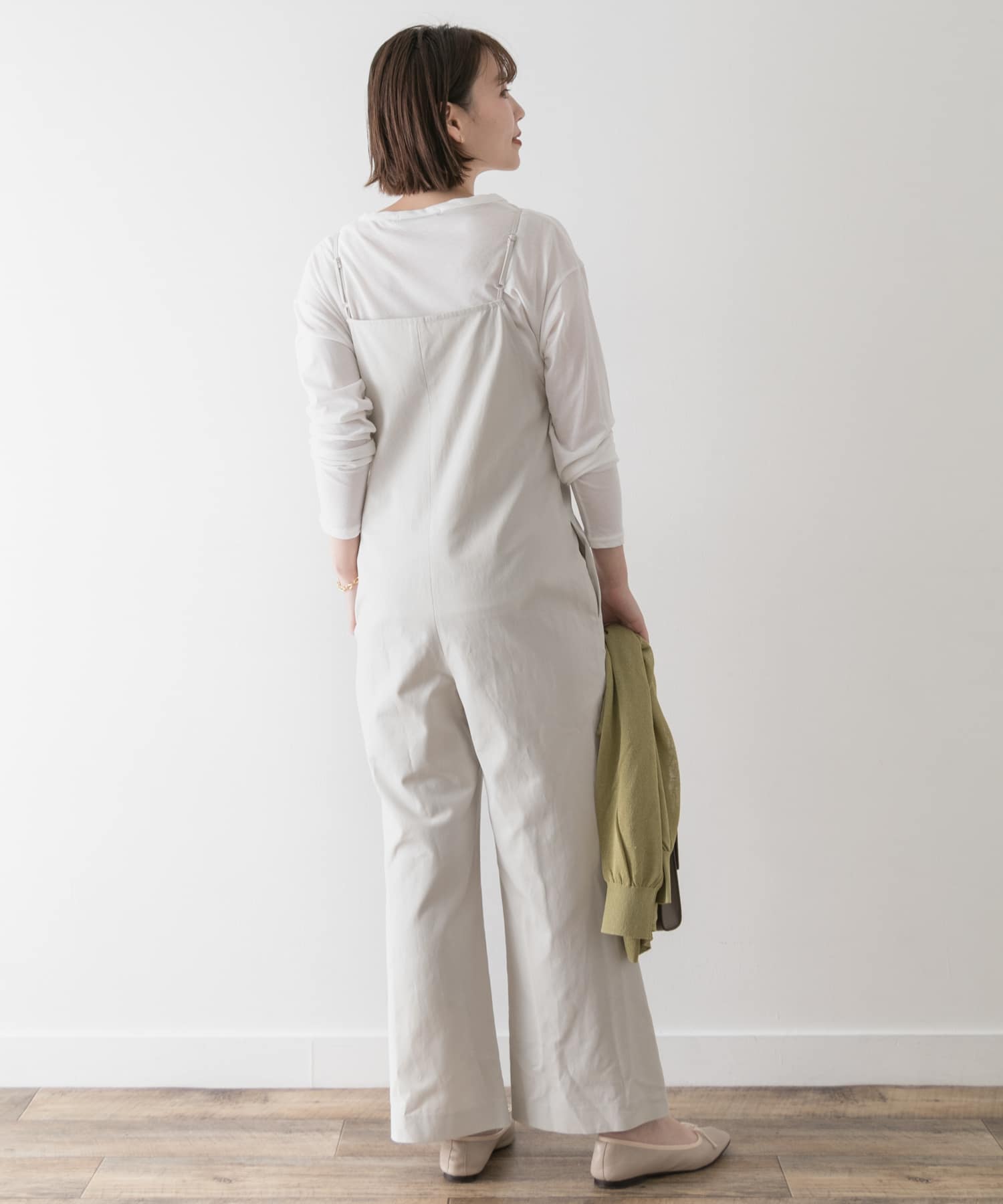 F by ROSSO　コットンレーヨンオールインワン∴ OFF WHITE 36