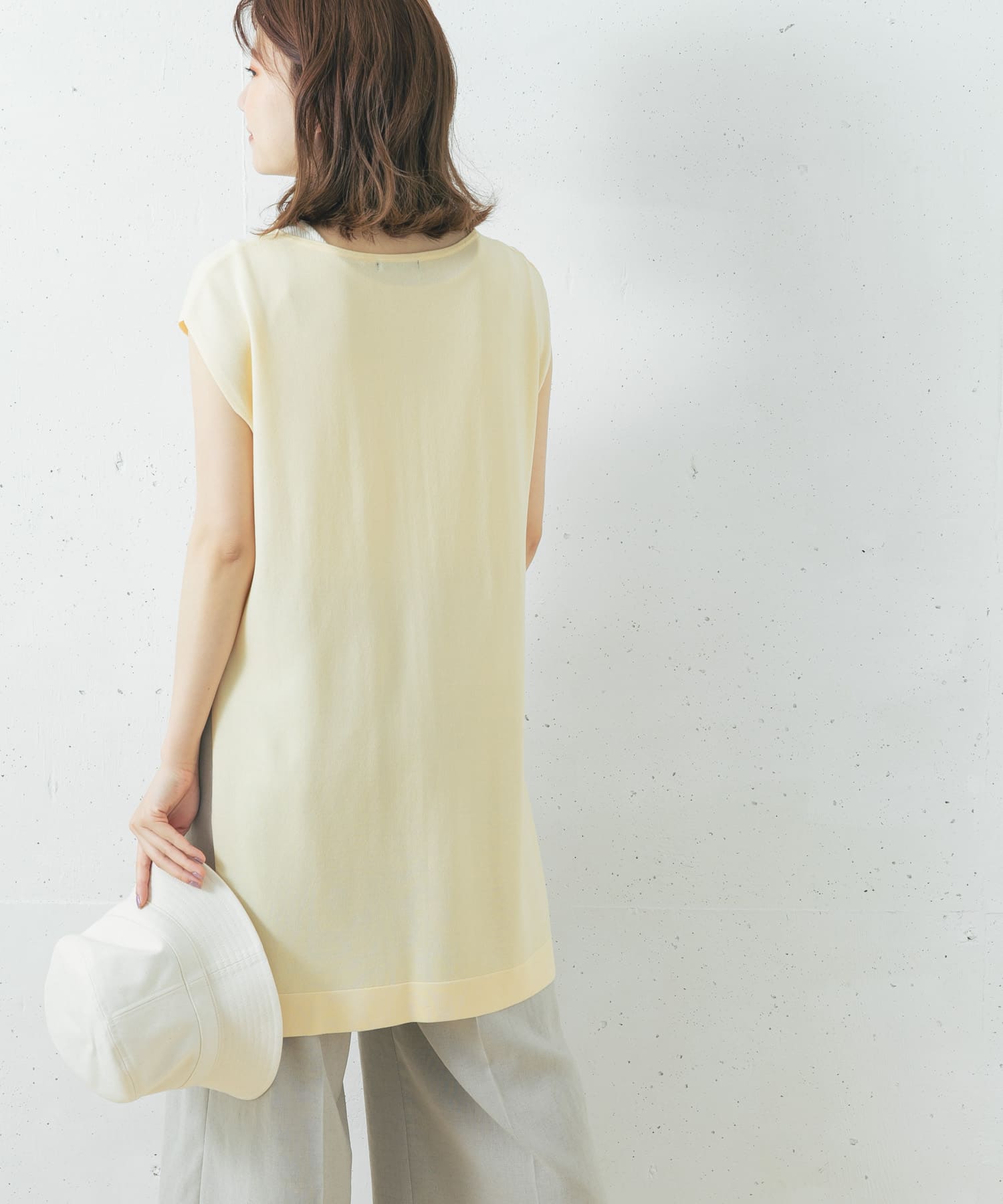 チュニックニットベスト IVORY FREE