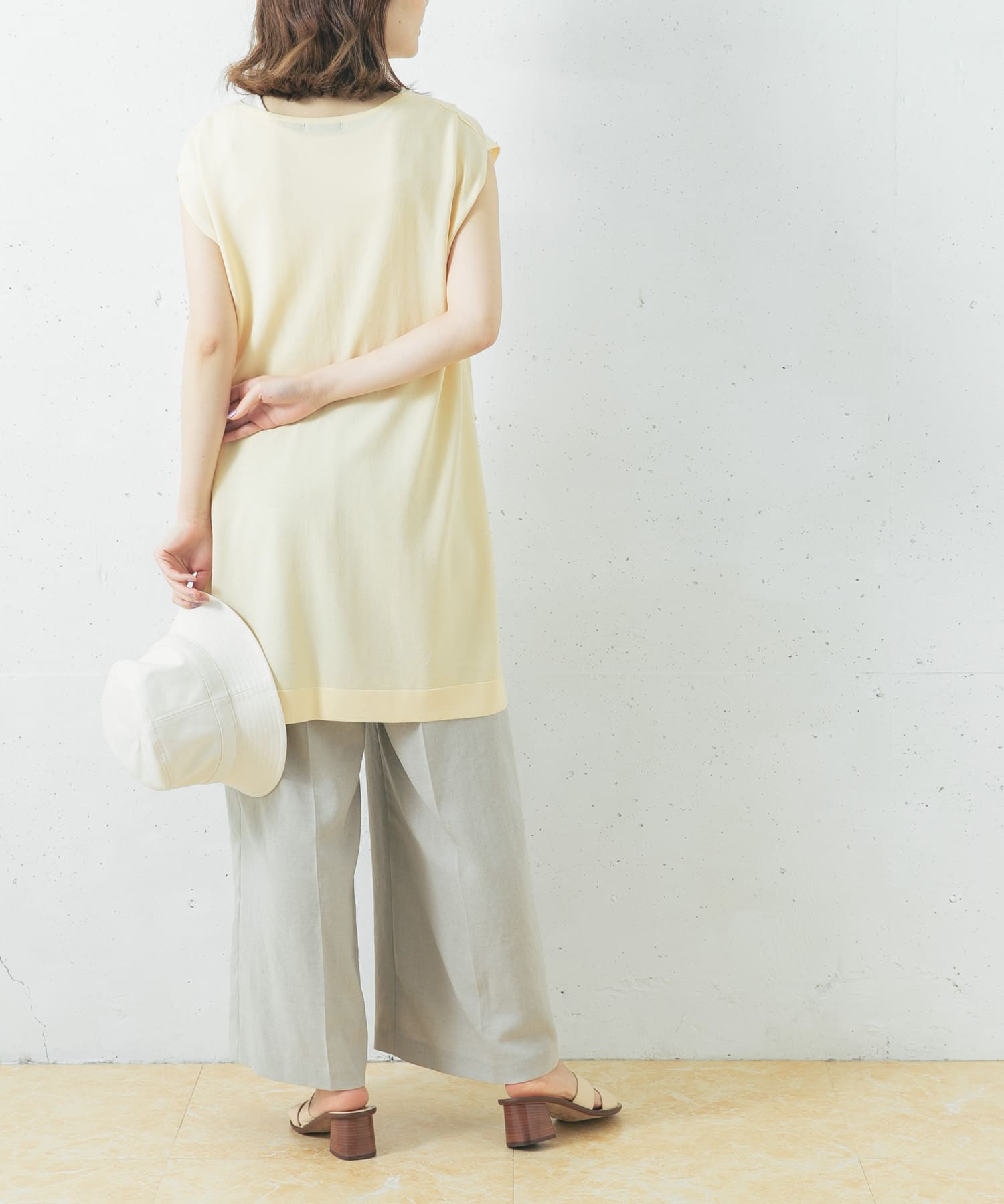 チュニックニットベスト IVORY FREE